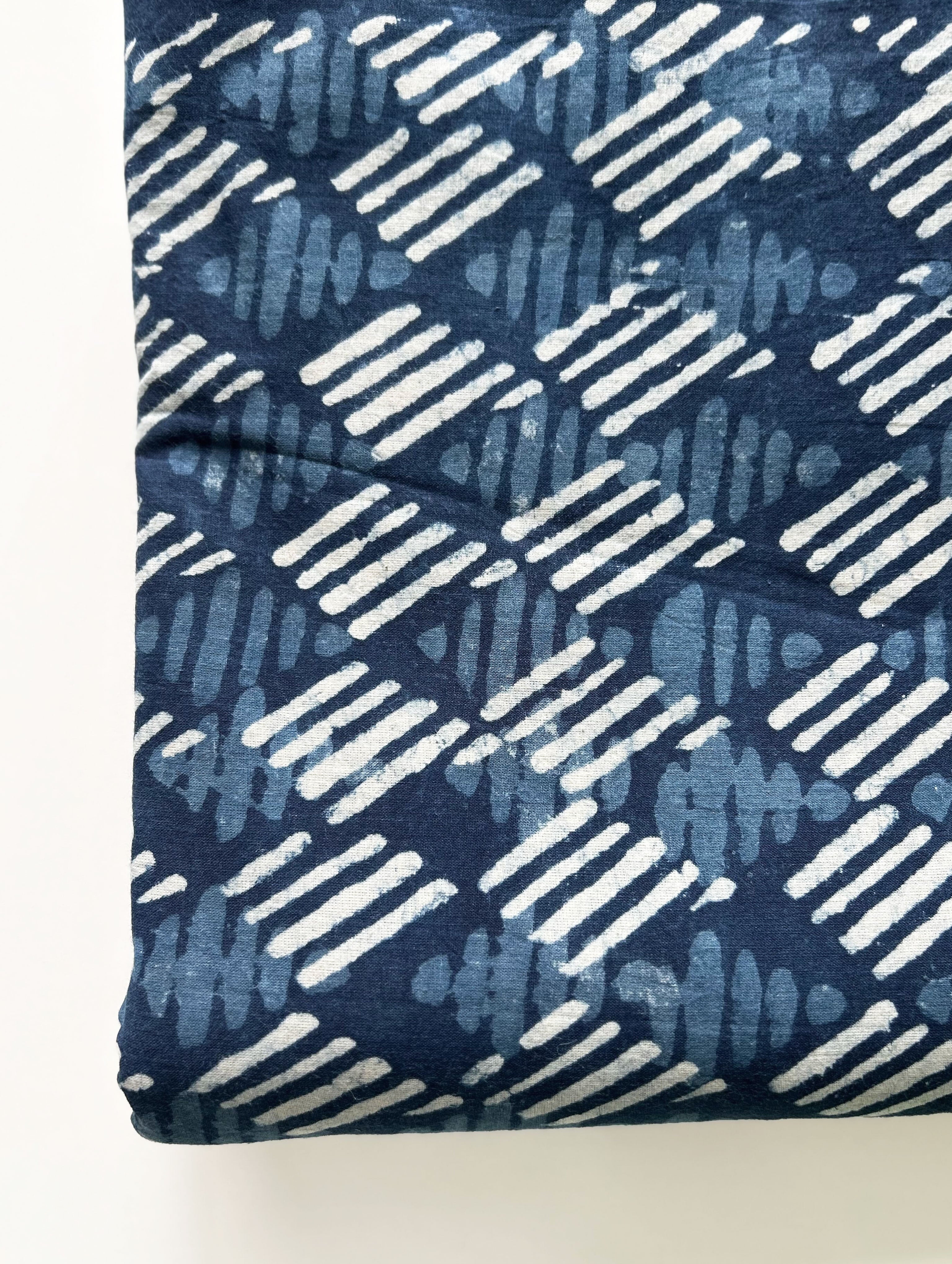Indigo Hand Block Cotton Fabric