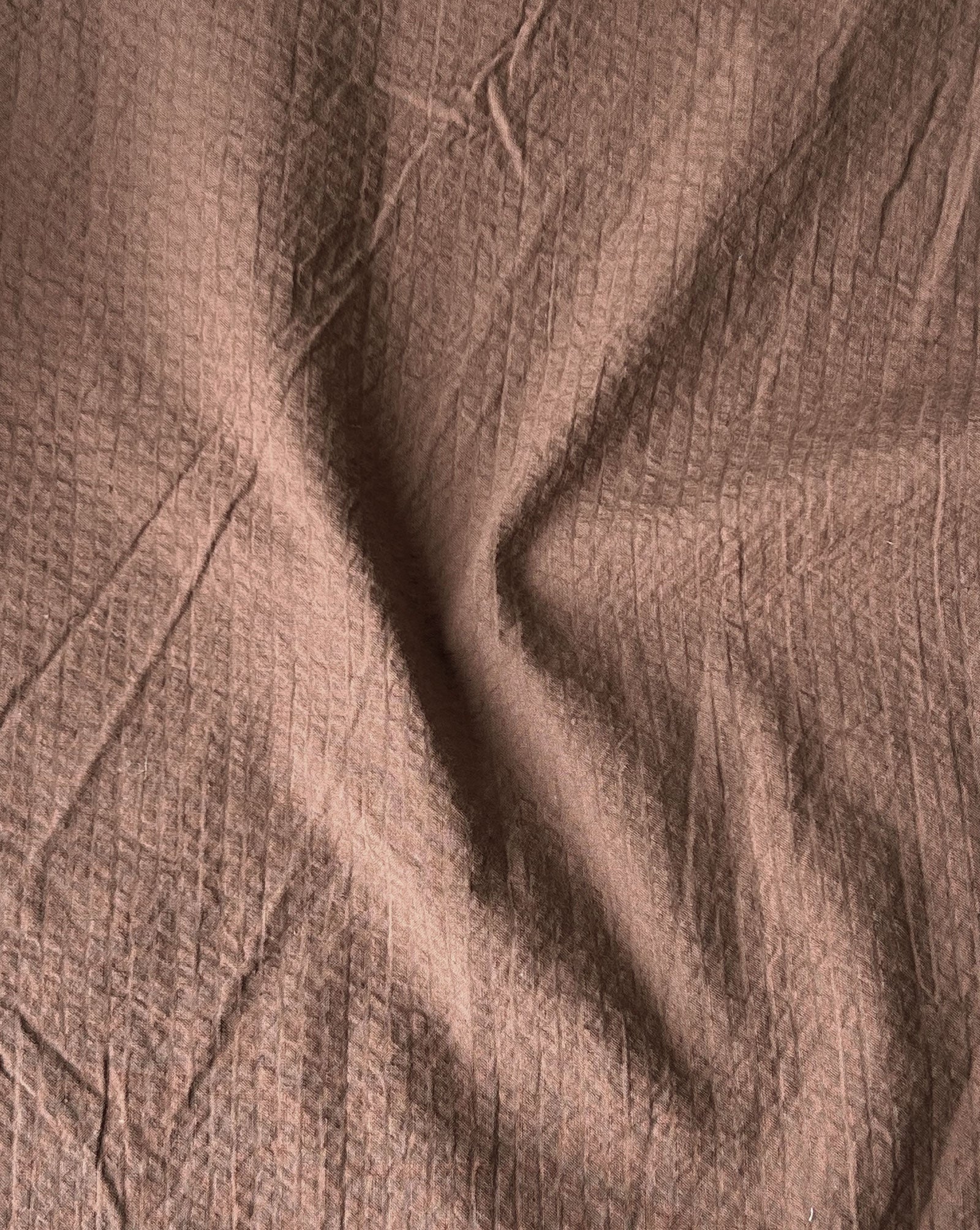 Rust Stripe Yarn Dyed Seersucker Fabric 56"