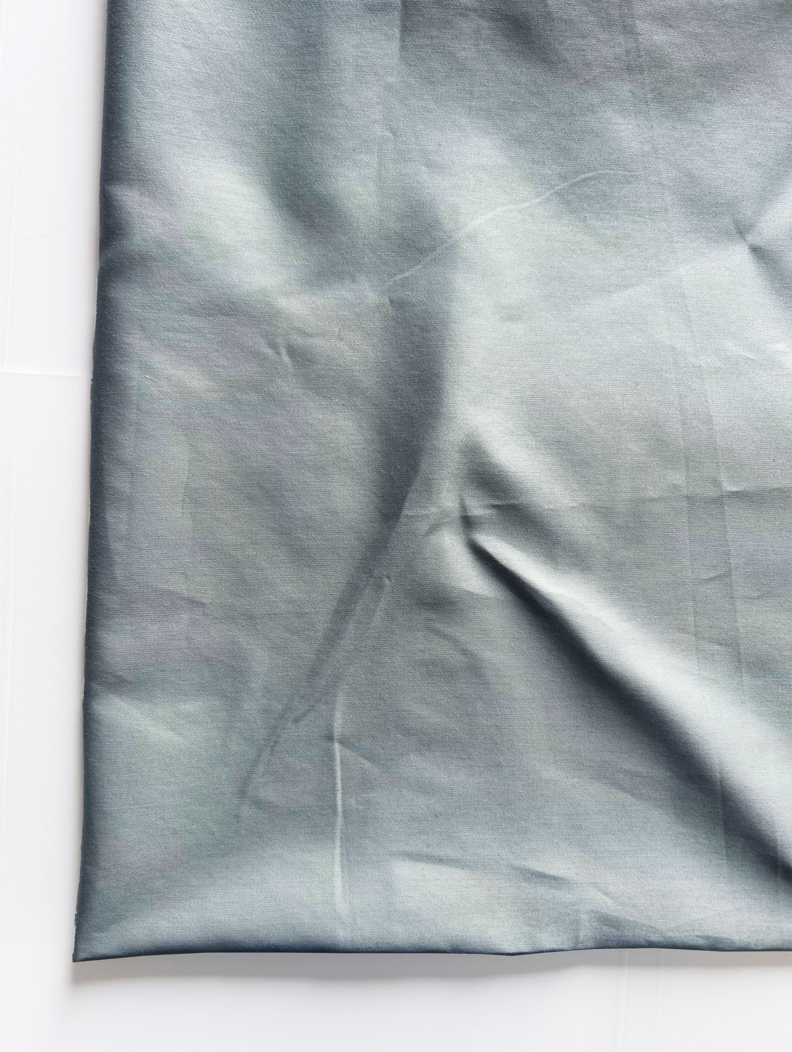 Grey 60s Cotton Satin Bio Finish Mill Dyed Fabric 58"