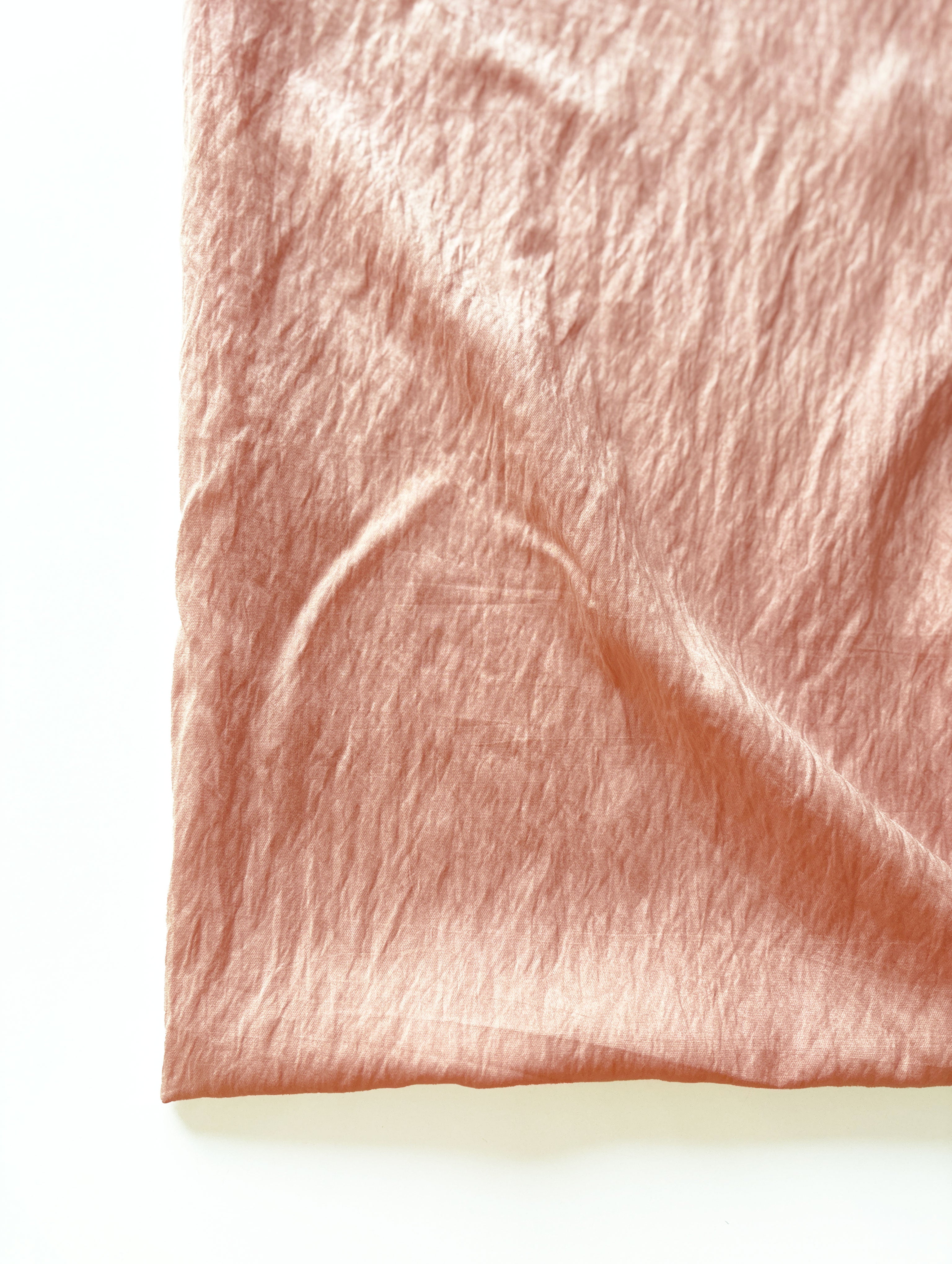 Pink Viscose Nylon Crushed Mill Dyed Fabric 58"