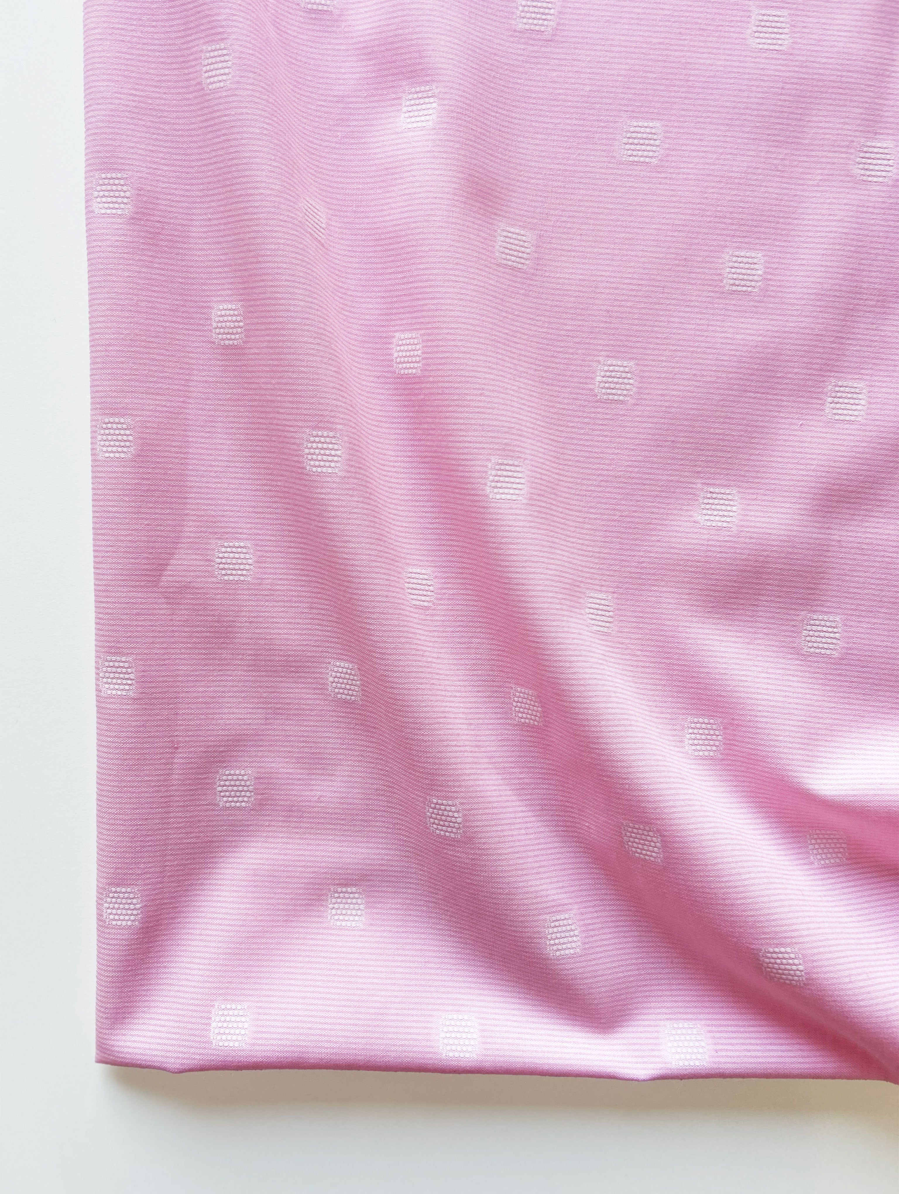 Pink Loom Textured Poly Jacquard Yarn Dyed Fabric 57"