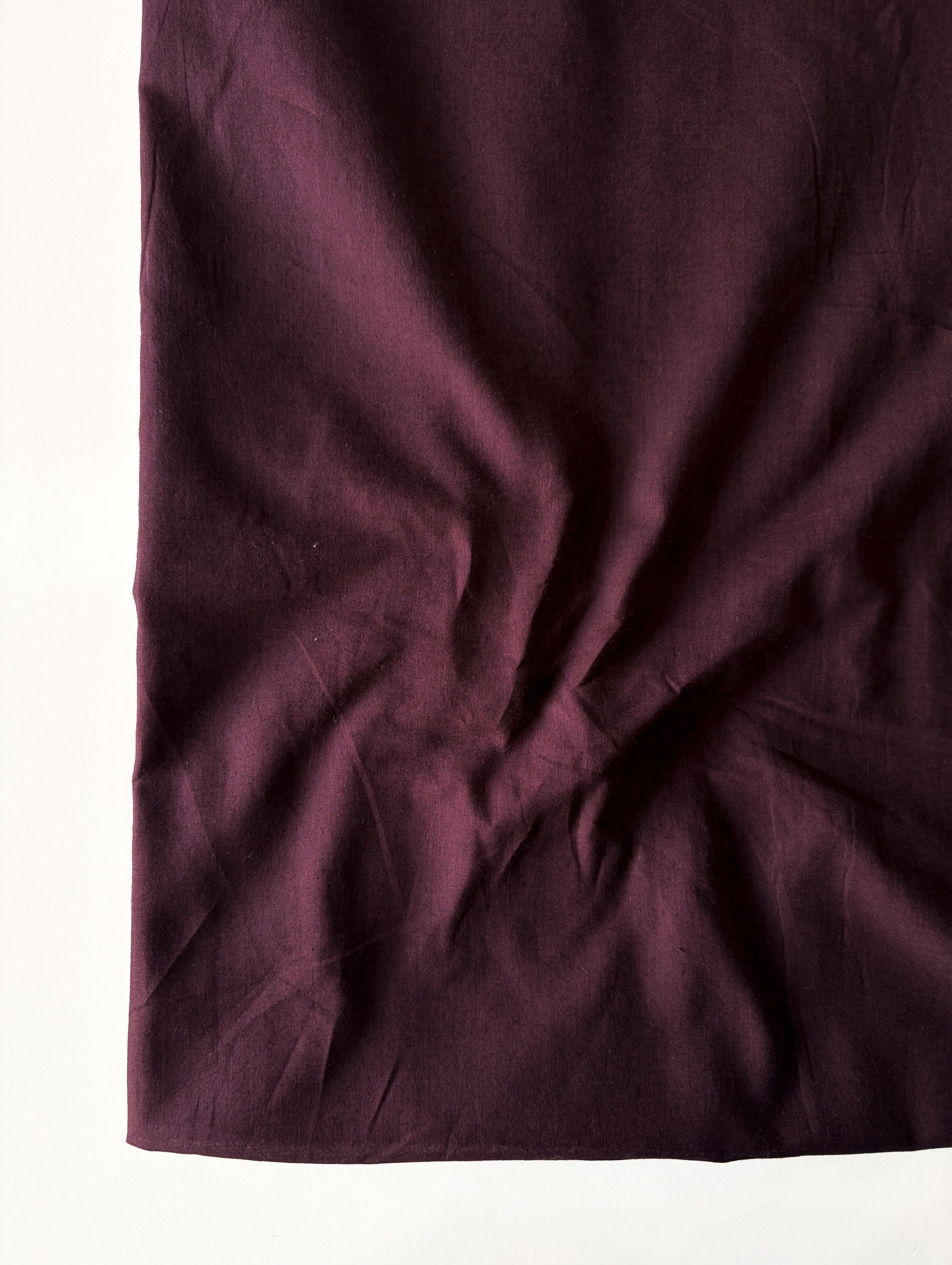 Dark Maroon 60s Cotton Cambric Mill Dyed Fabric