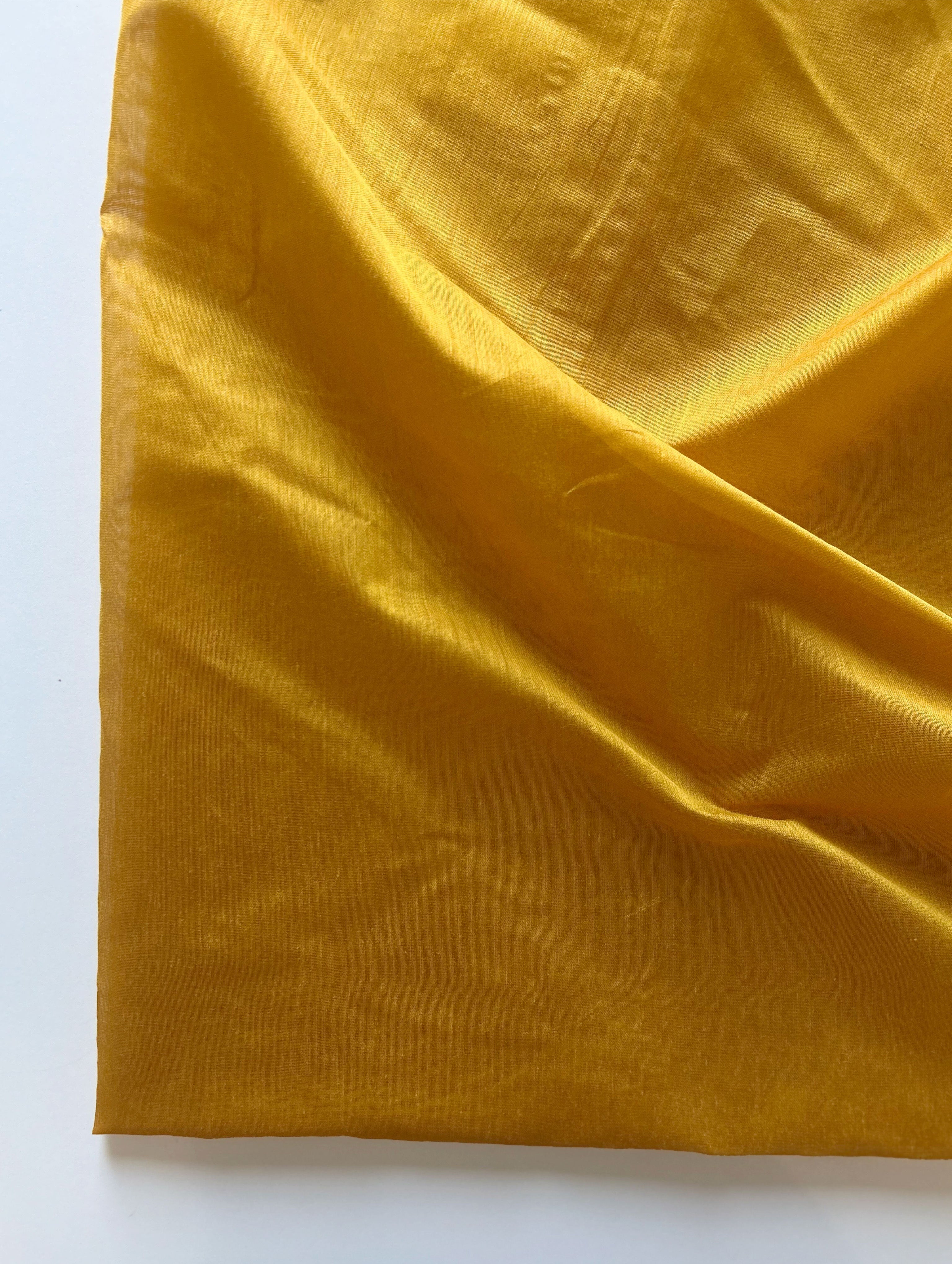 Mustard Yellow Poly Viscose Mill Dyed Fabric (Modal Chanderi) - 6 kg