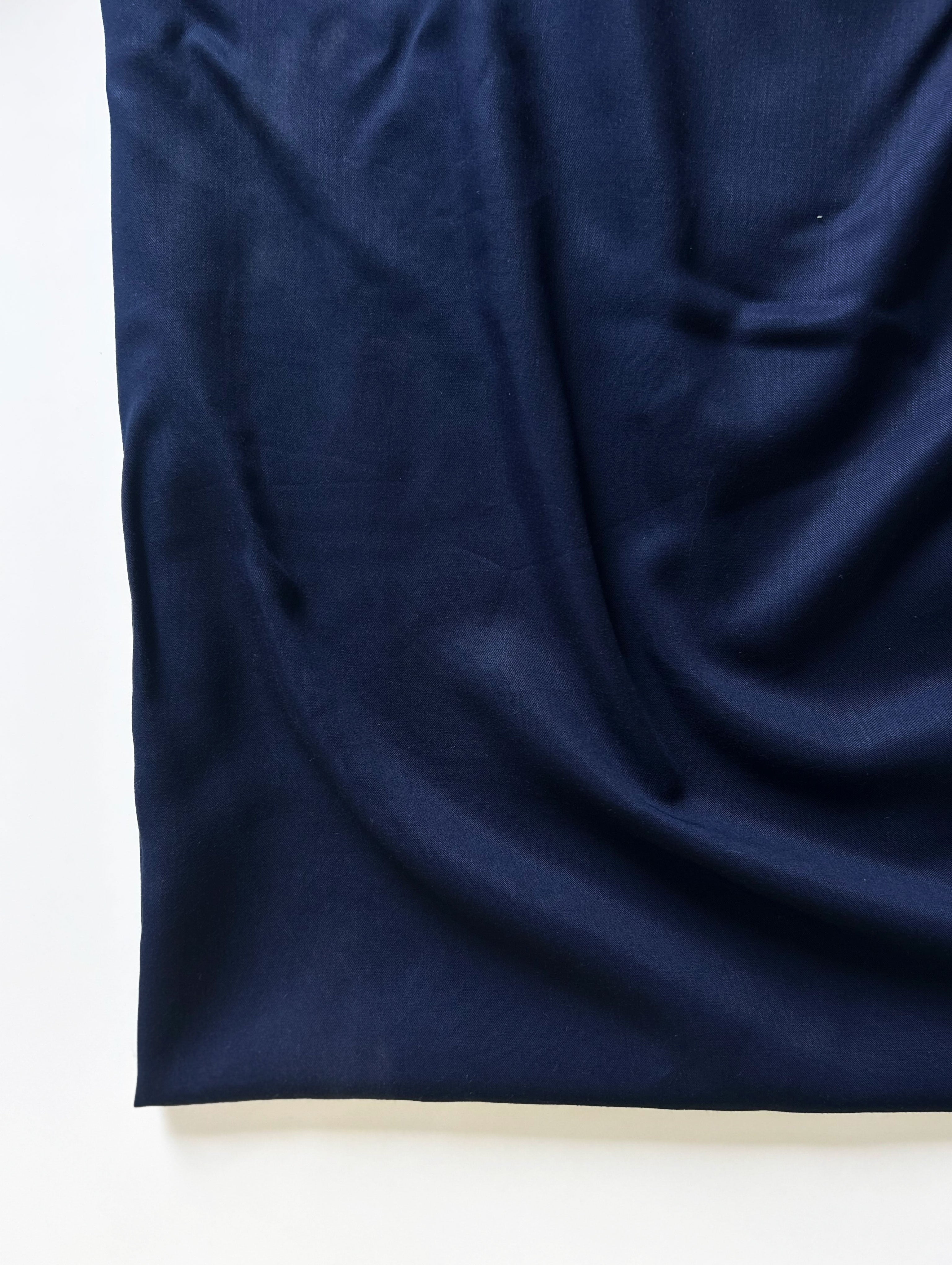 Navy Blue Lenzing Modal Twill Mill Dyed Fabric 58"