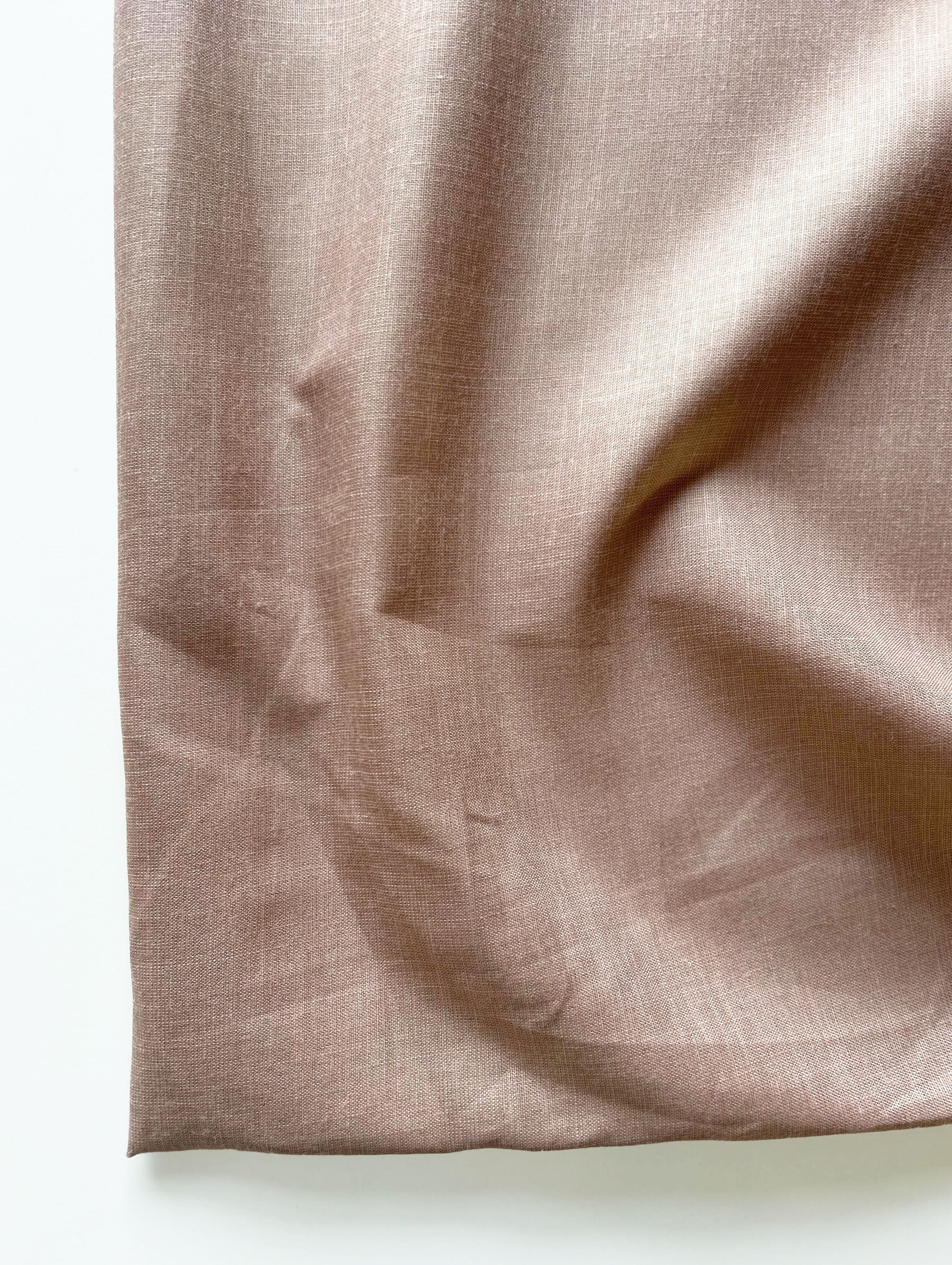 Beige Poly Linen Mill Dyed Fabric 58"
