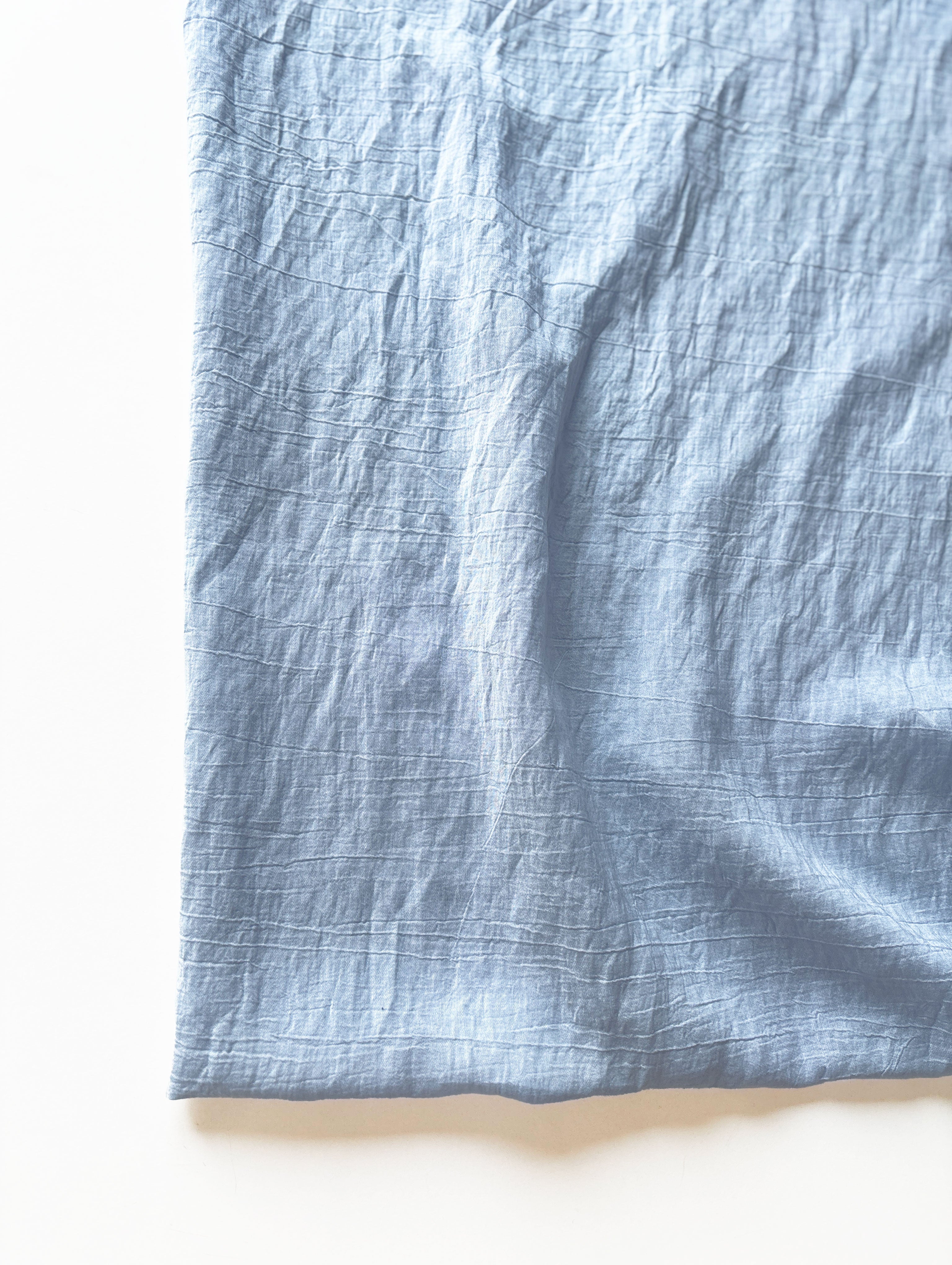 Blue Viscose Nylon Crushed Mill Dyed Fabric 58"