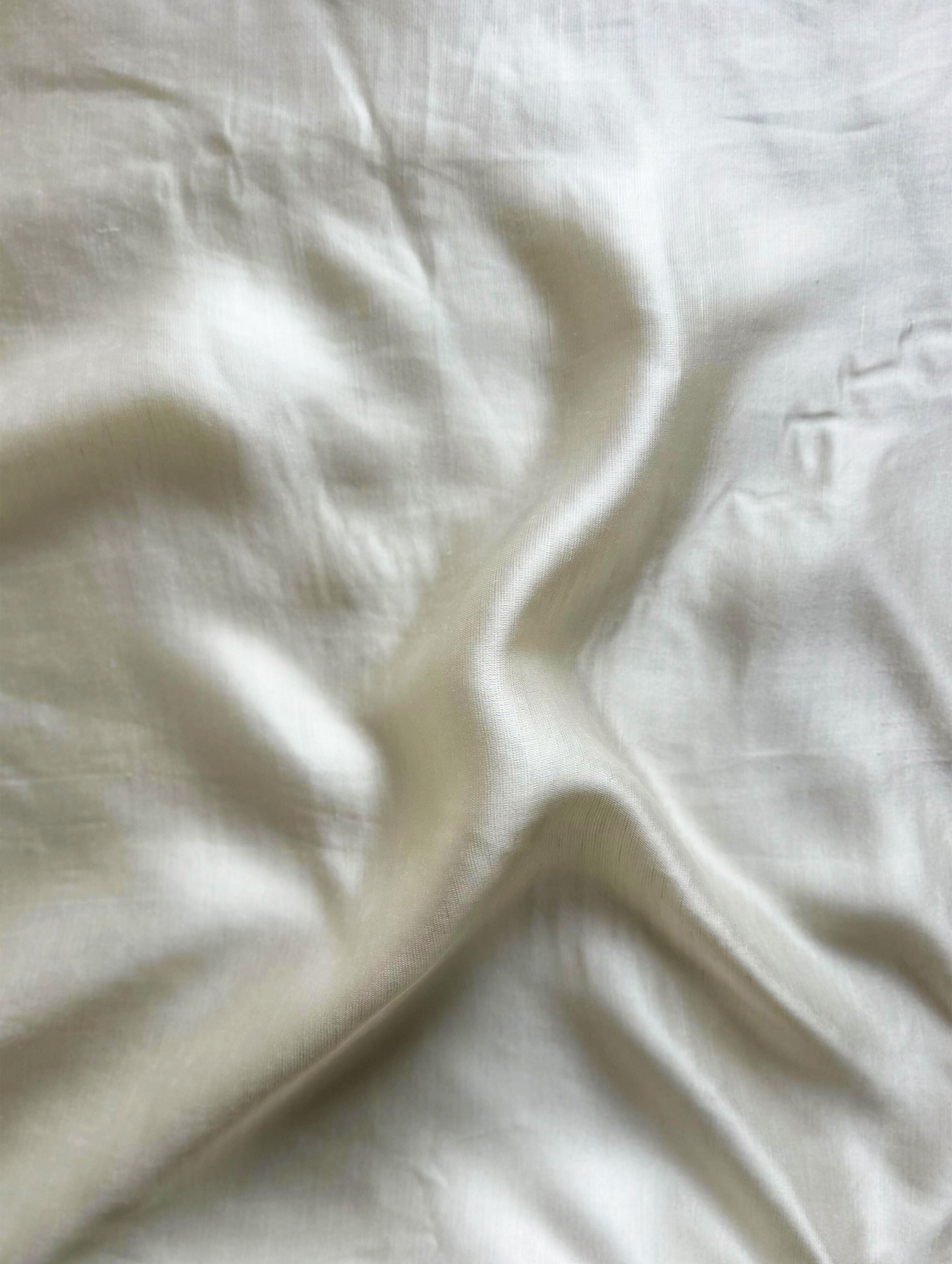 Off-White Viscose Linen Satin Mill Dyed Fabric 58" - 18.5 kg