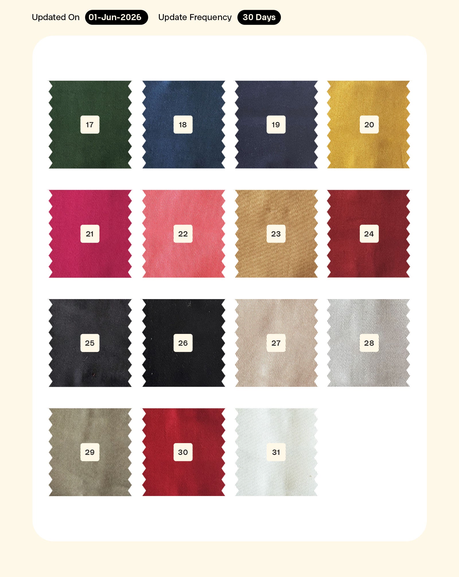 Cotton Twill Mill Dyed Fabric 56"