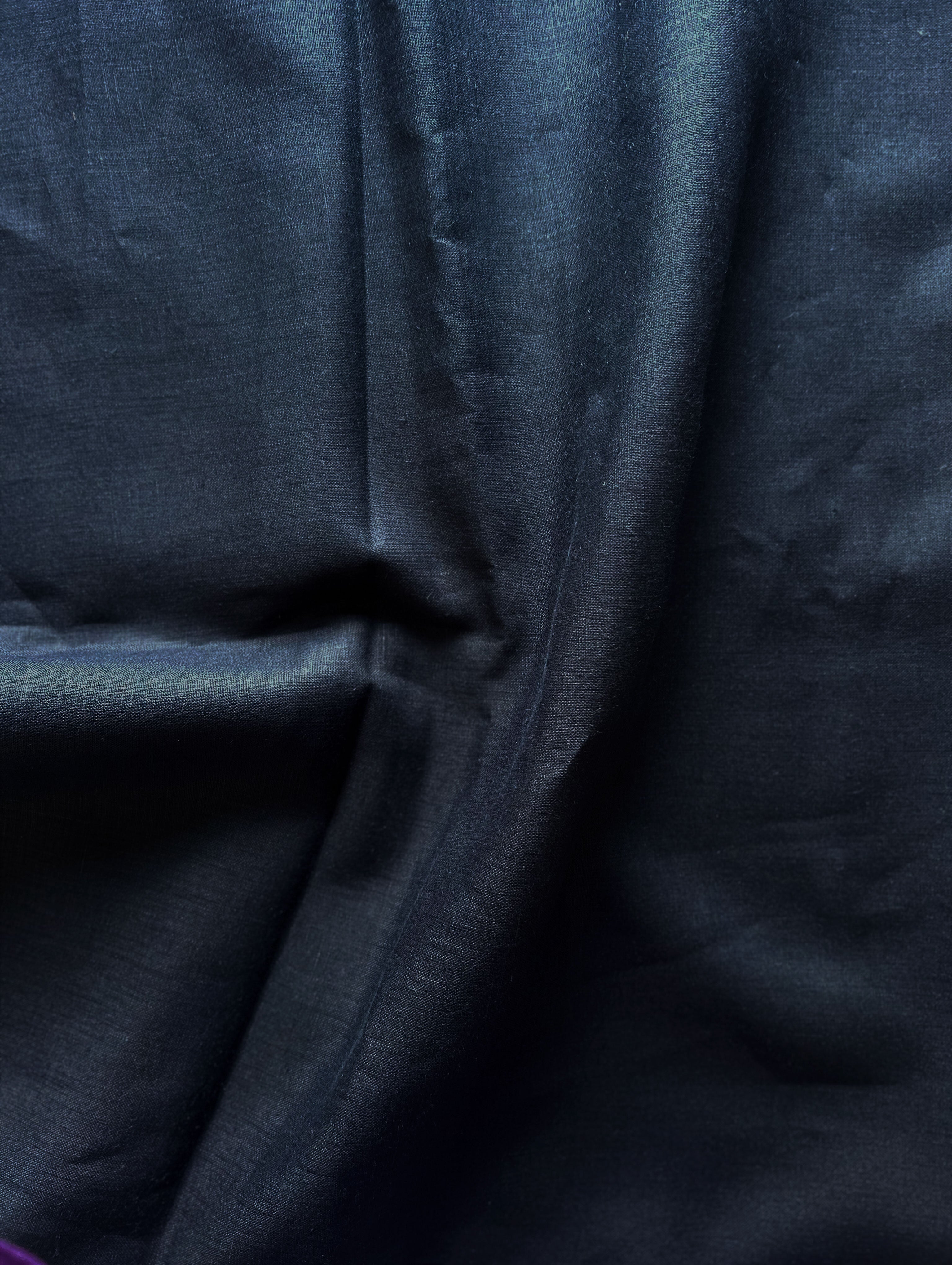 Navy Blue 60 Lea Pure Linen Mill Dyed Fabric 58"