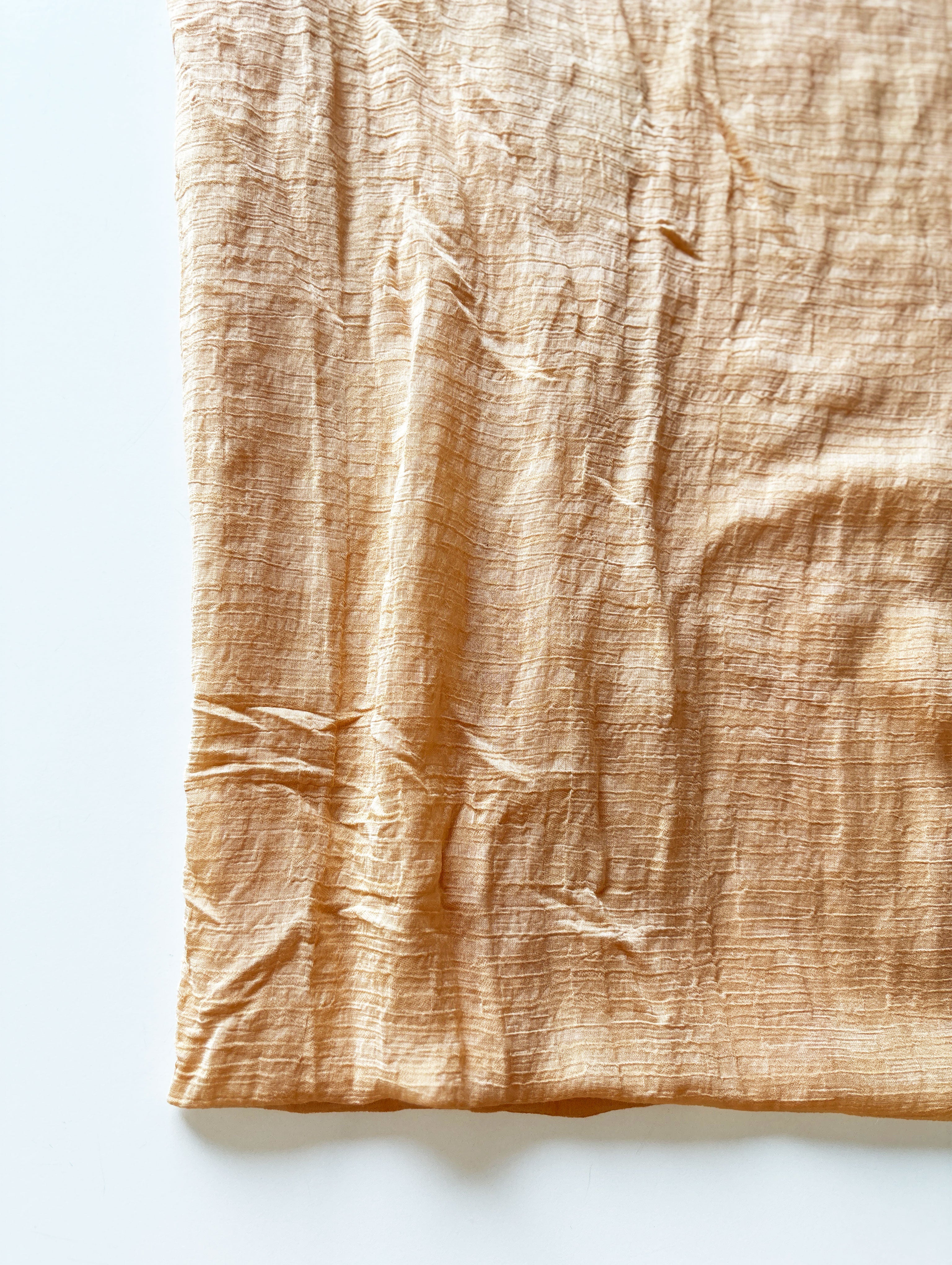 Yellow Viscose Nylon Crushed Mill Dyed Fabric 58"