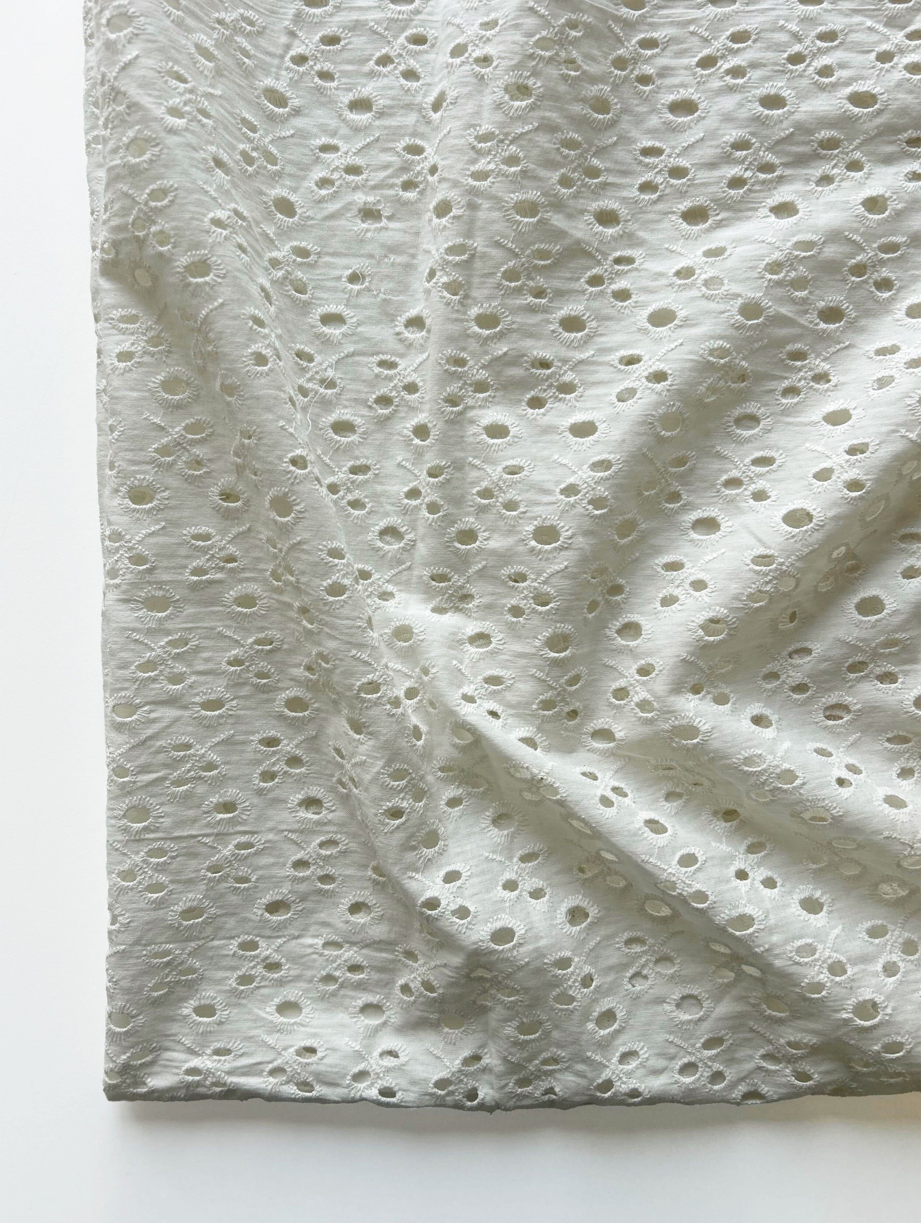 Schiffli Embroidered Cotton Fabric 40"