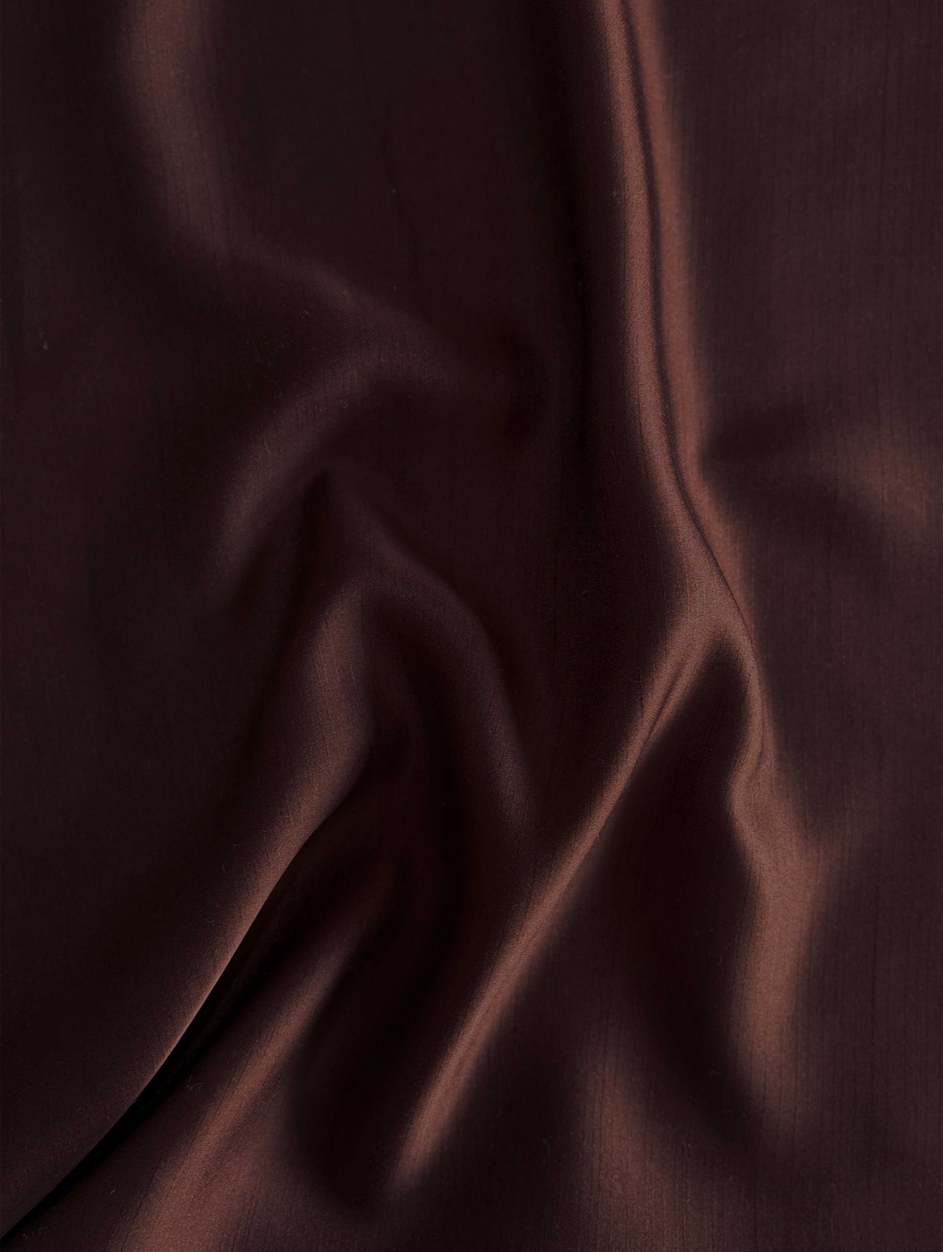 Dark Brown Poly Slub Satin Mill Dyed Fabric