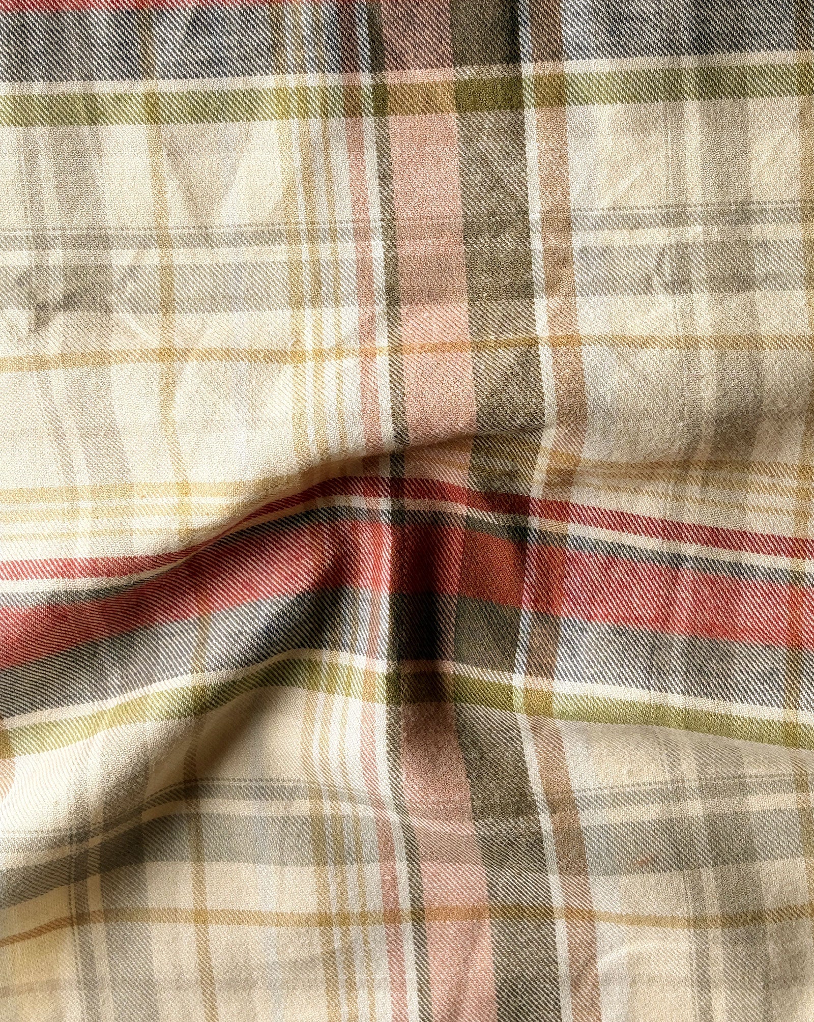 Cotton Yarn Dyed Twill Single Side Brushed Fabric 56"