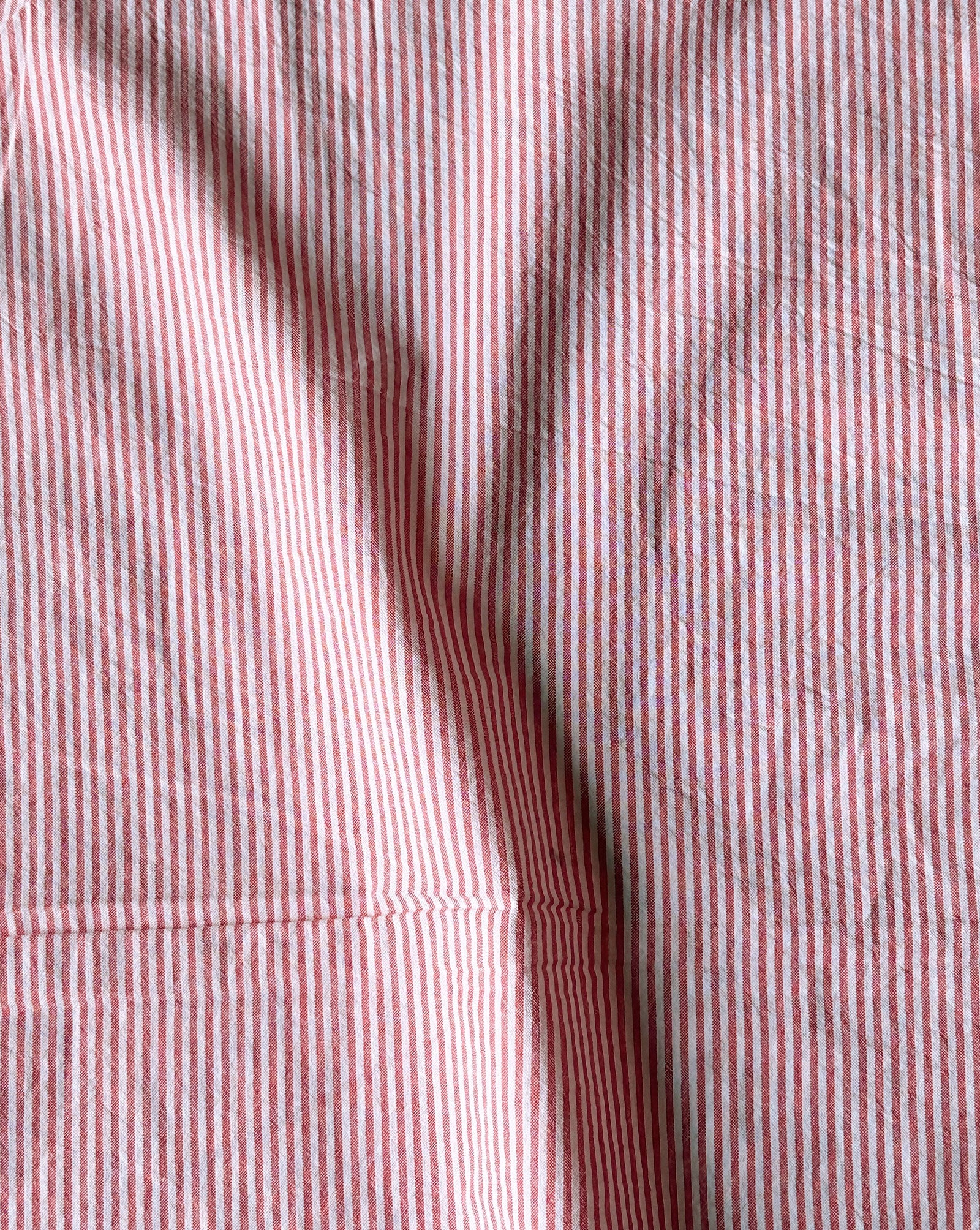 Red Stripe Yarn Dyed Seersucker Fabric 56"