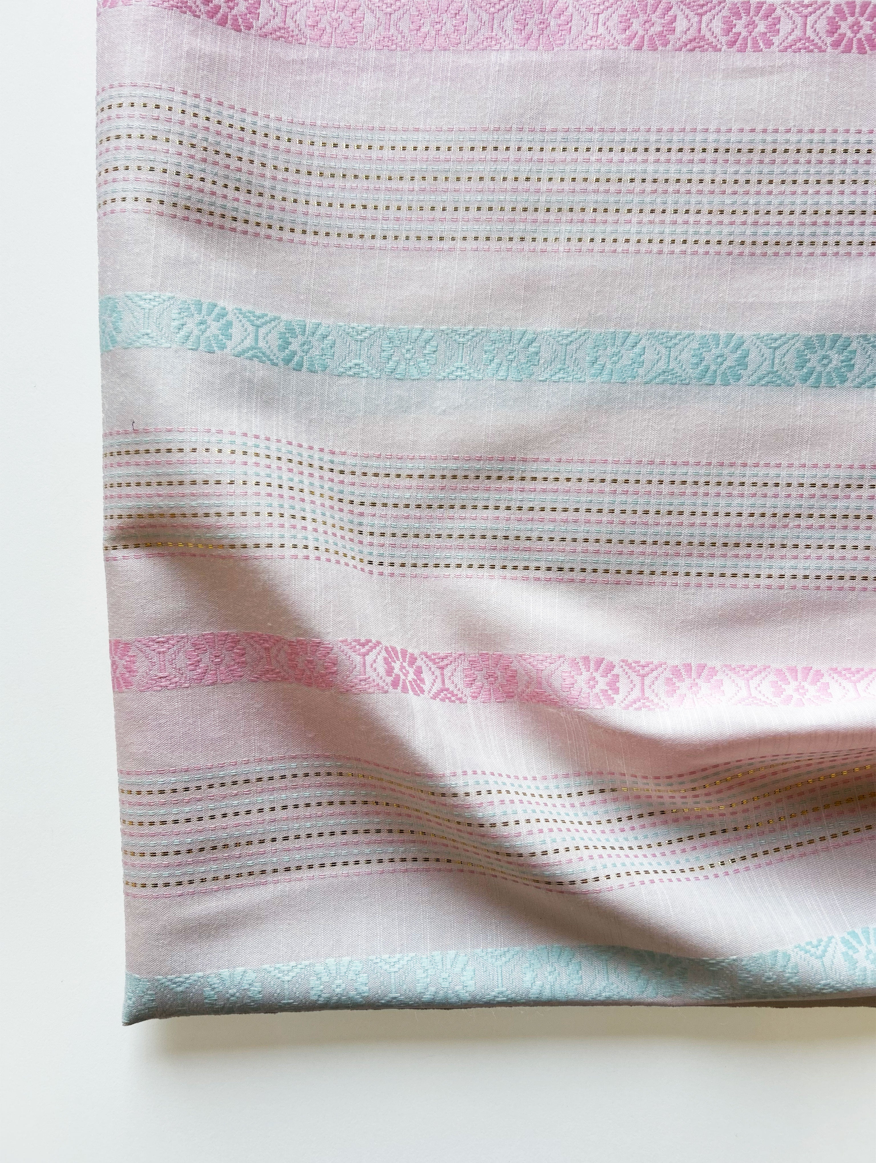 White Loom Textured Blended Viscose Dobby Yarn Dyed Fabric 57"