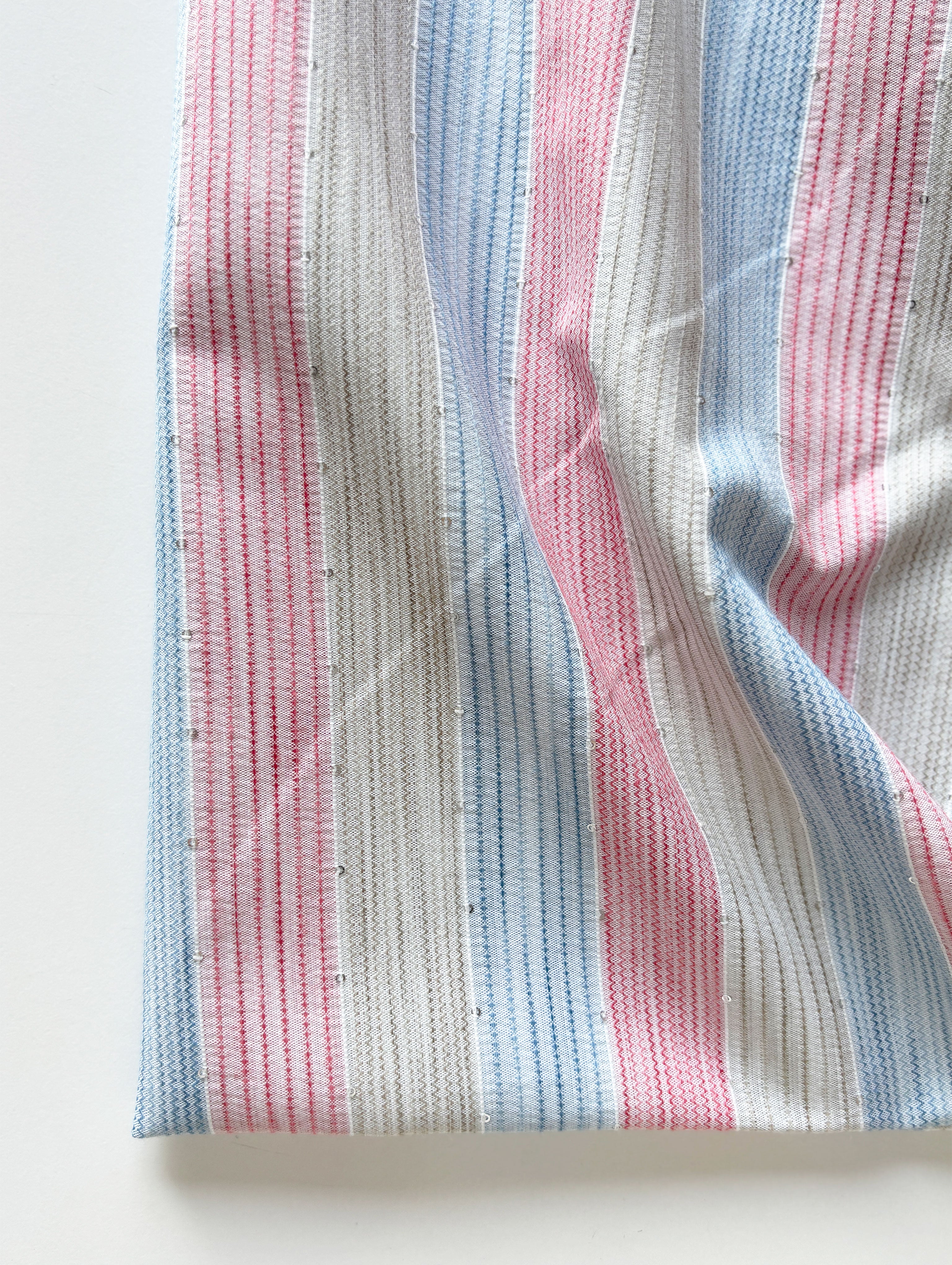 Loom Textured Blended Viscose Sequins Yarn Dyed Fabric 60"