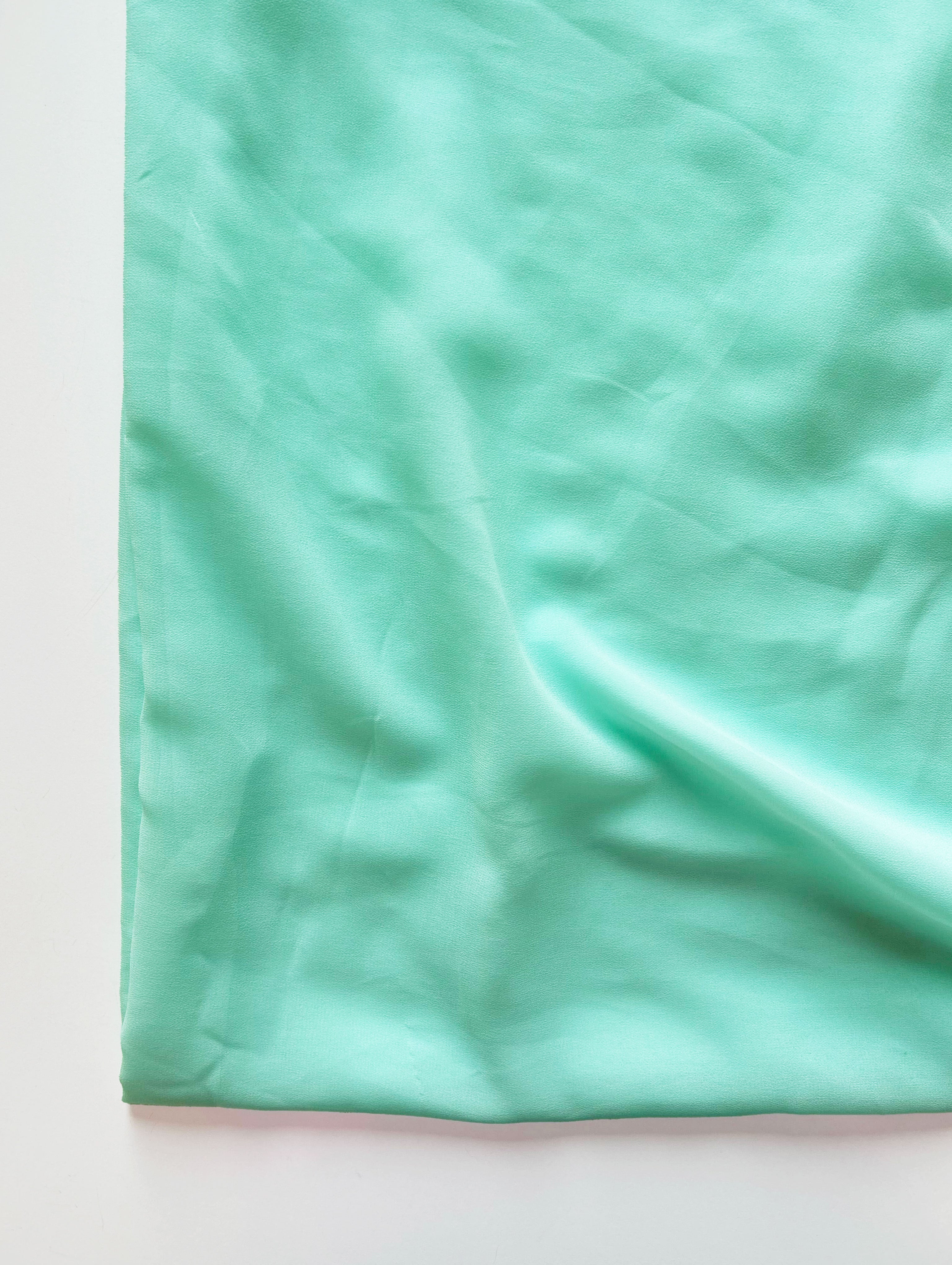 Turquoise Poly Faux Georgette Mill Dyed Fabric - 7 kg