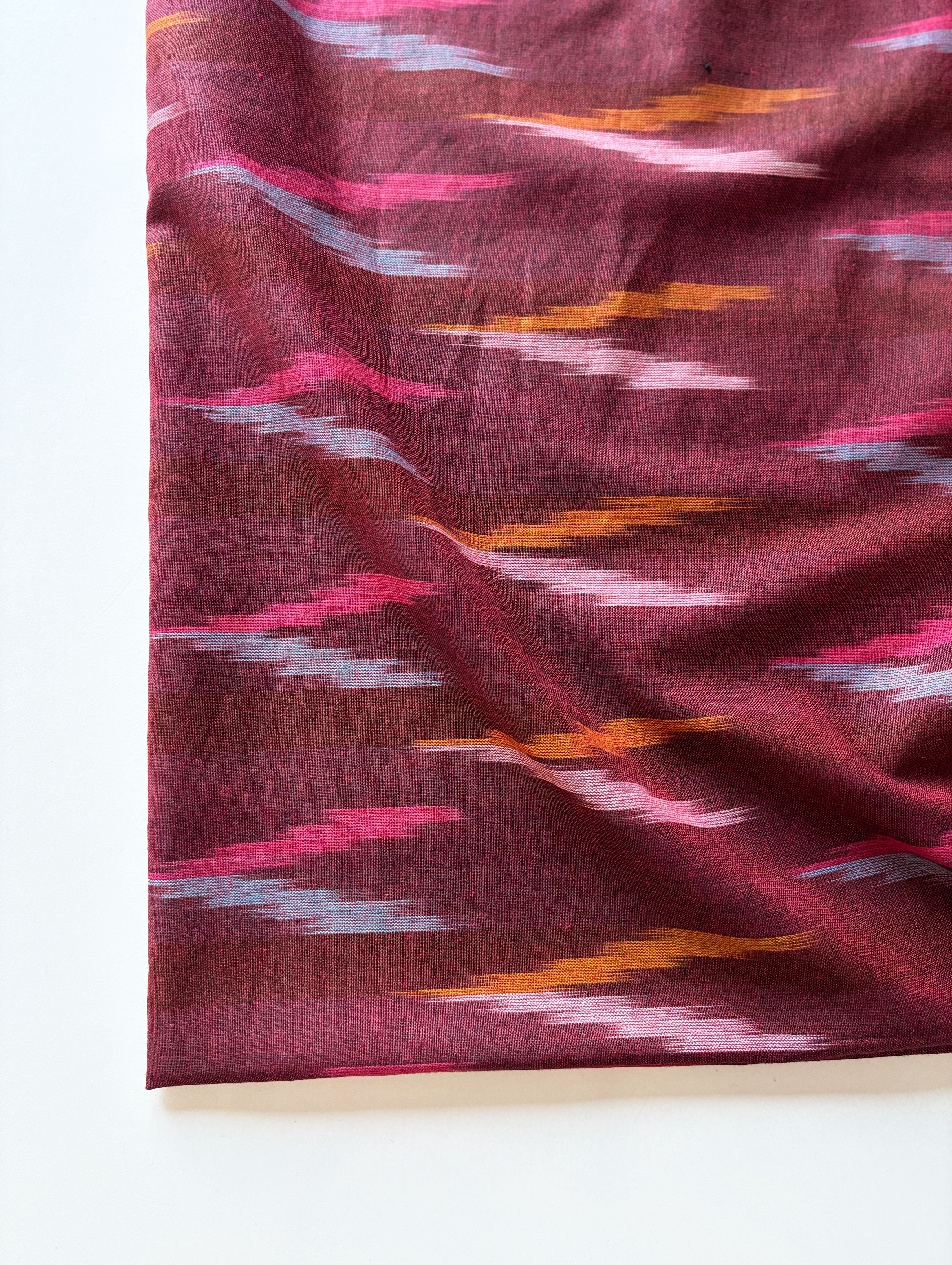 Maroon Ikat Cotton Fabric