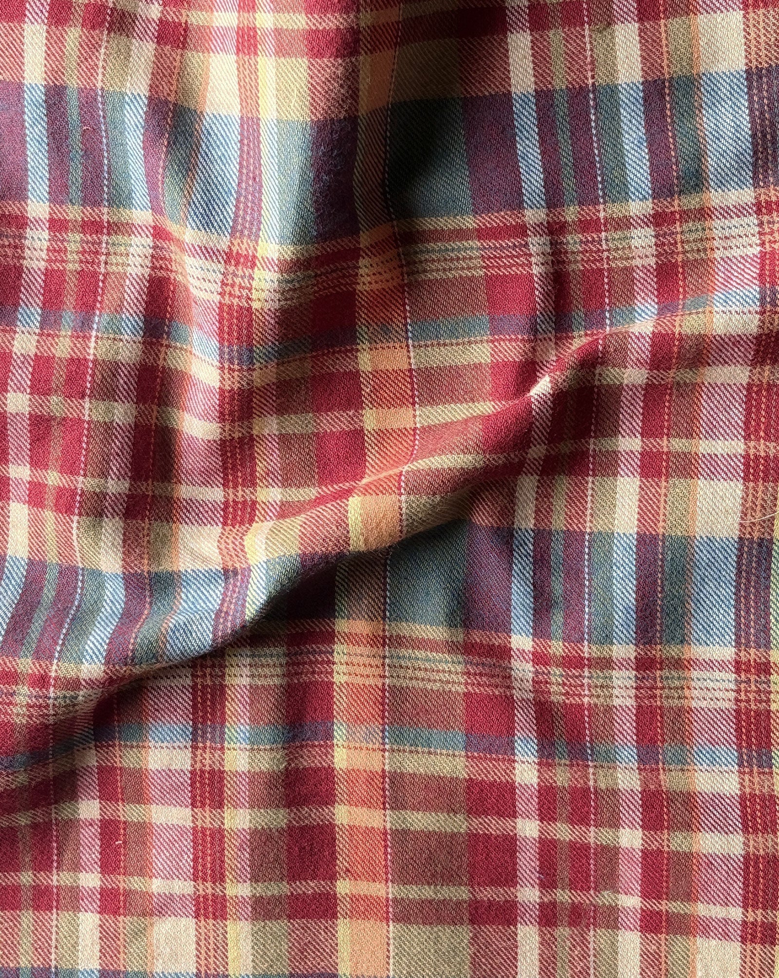 Multi Color Cotton Y/D Twill Single Side Brushed Fabric 56"