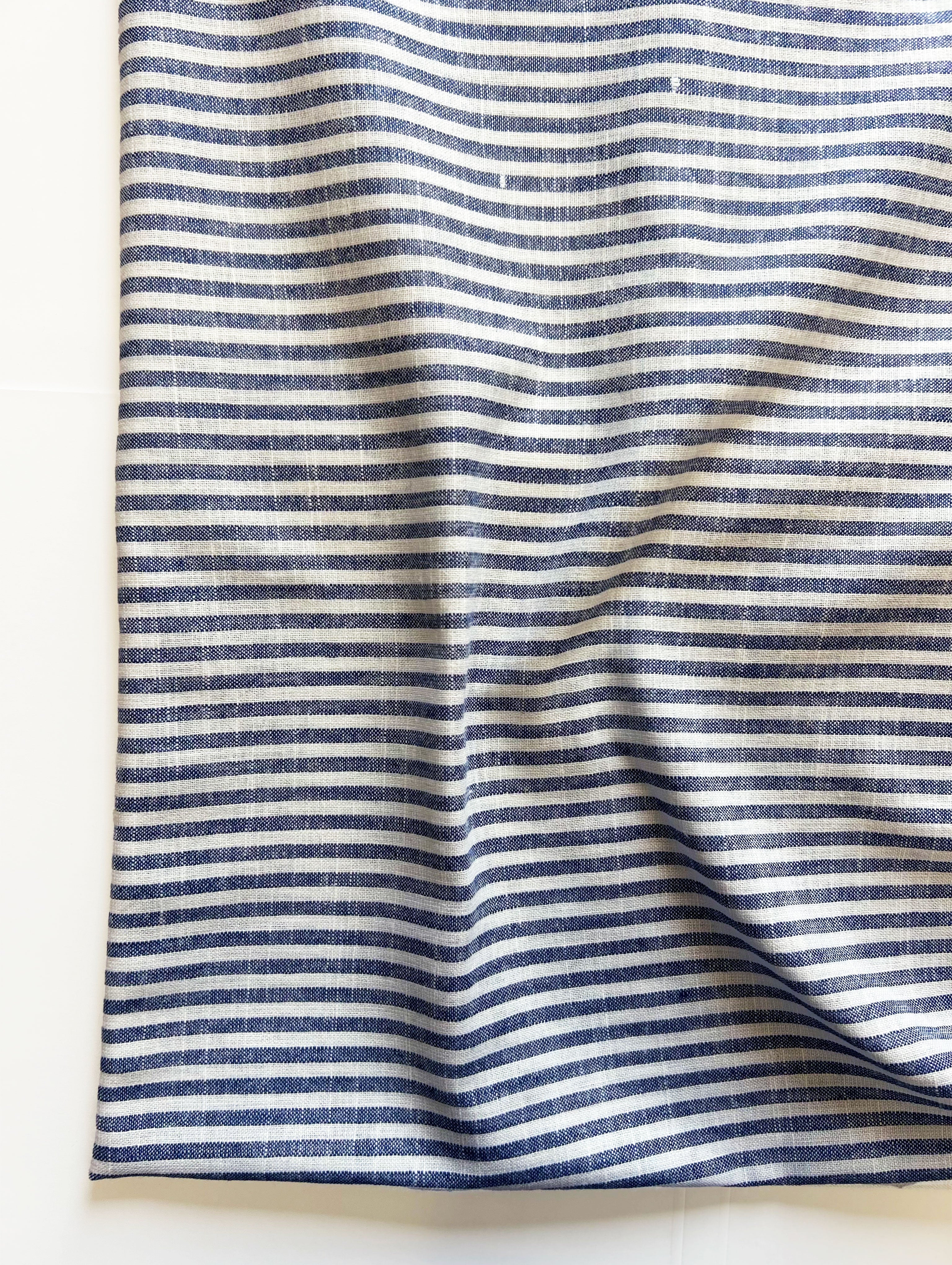 Blue (80%-20%) Poly Cotton Yarn Dyed Fabric 58"