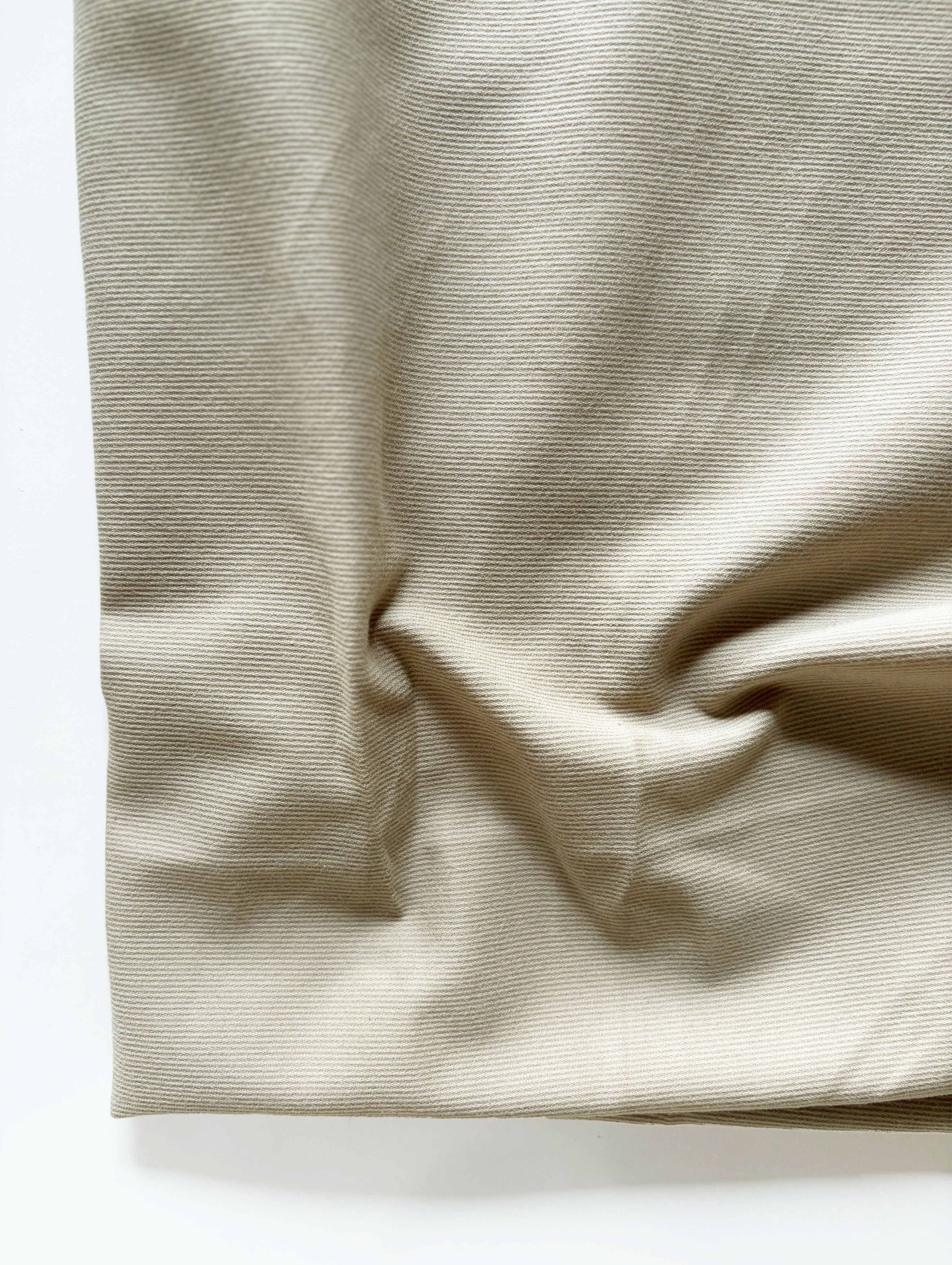Beige Cotton Poly Corduroy Lycra Mill Dyed Fabric 54" (19 Wales)