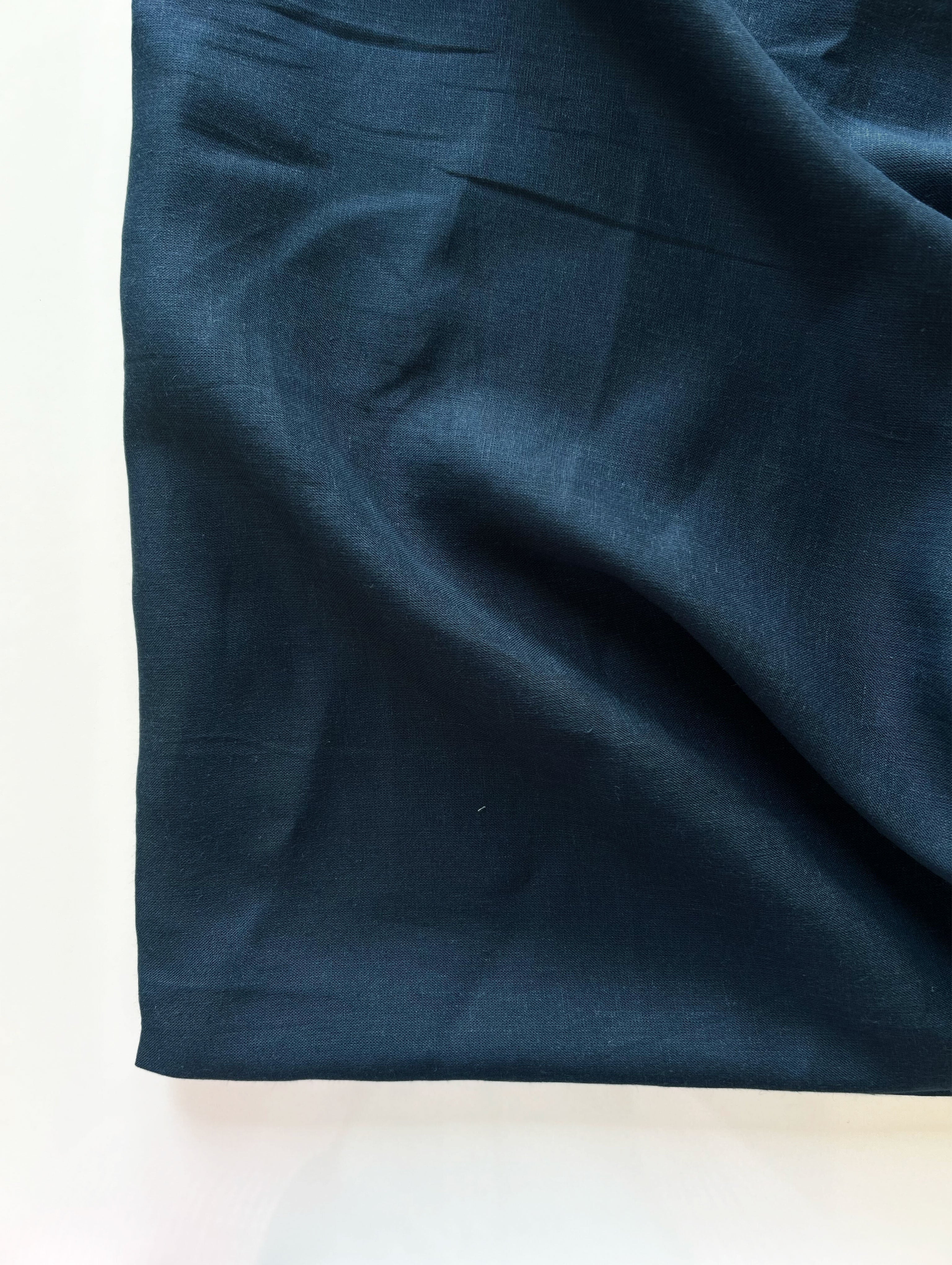 Navy Blue 85% Tencel 15% Linen Mill Dyed Fabric 60"