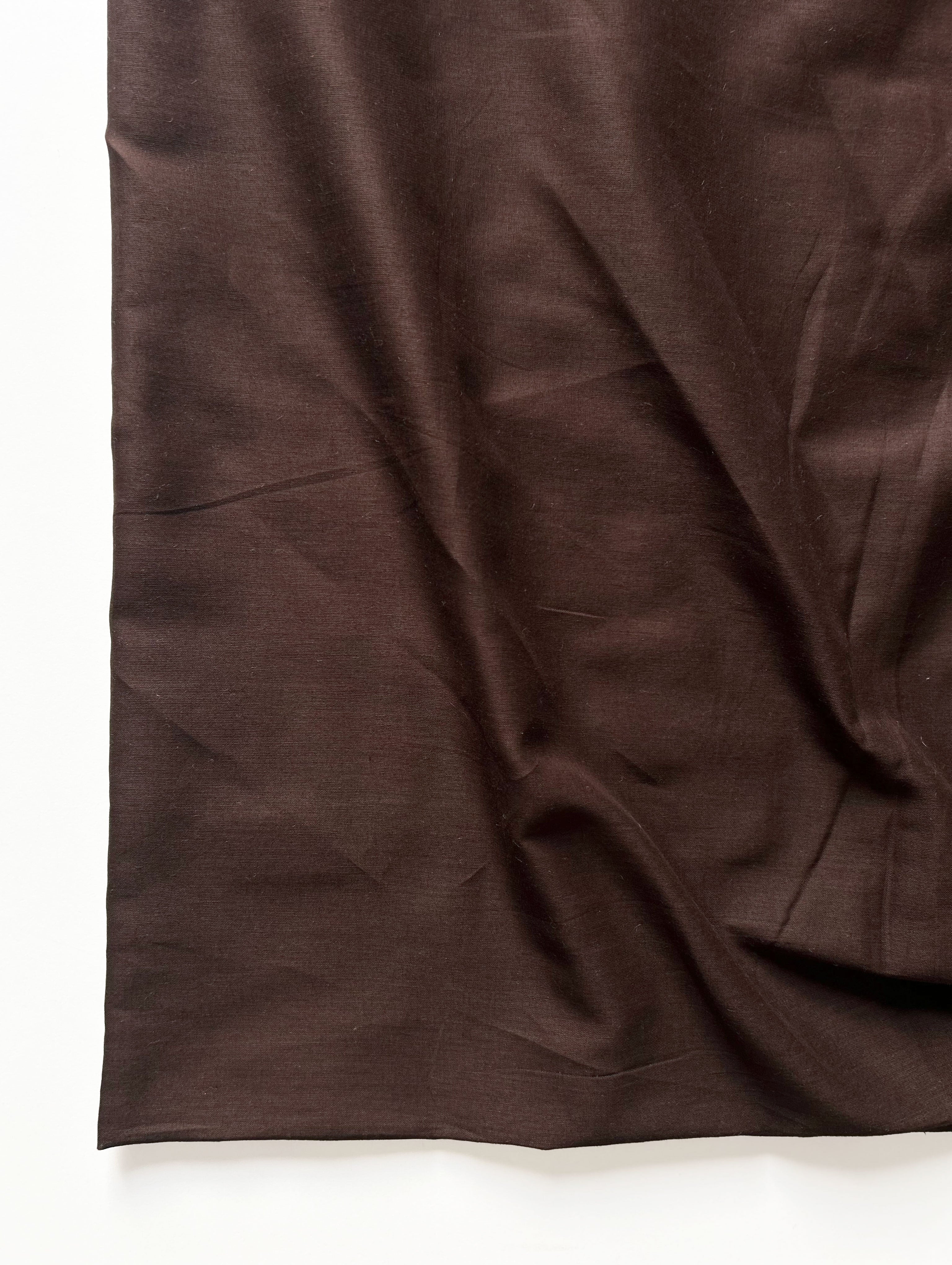 Dark Brown (92 x 80) Voile Cotton Mill Dyed Fabric