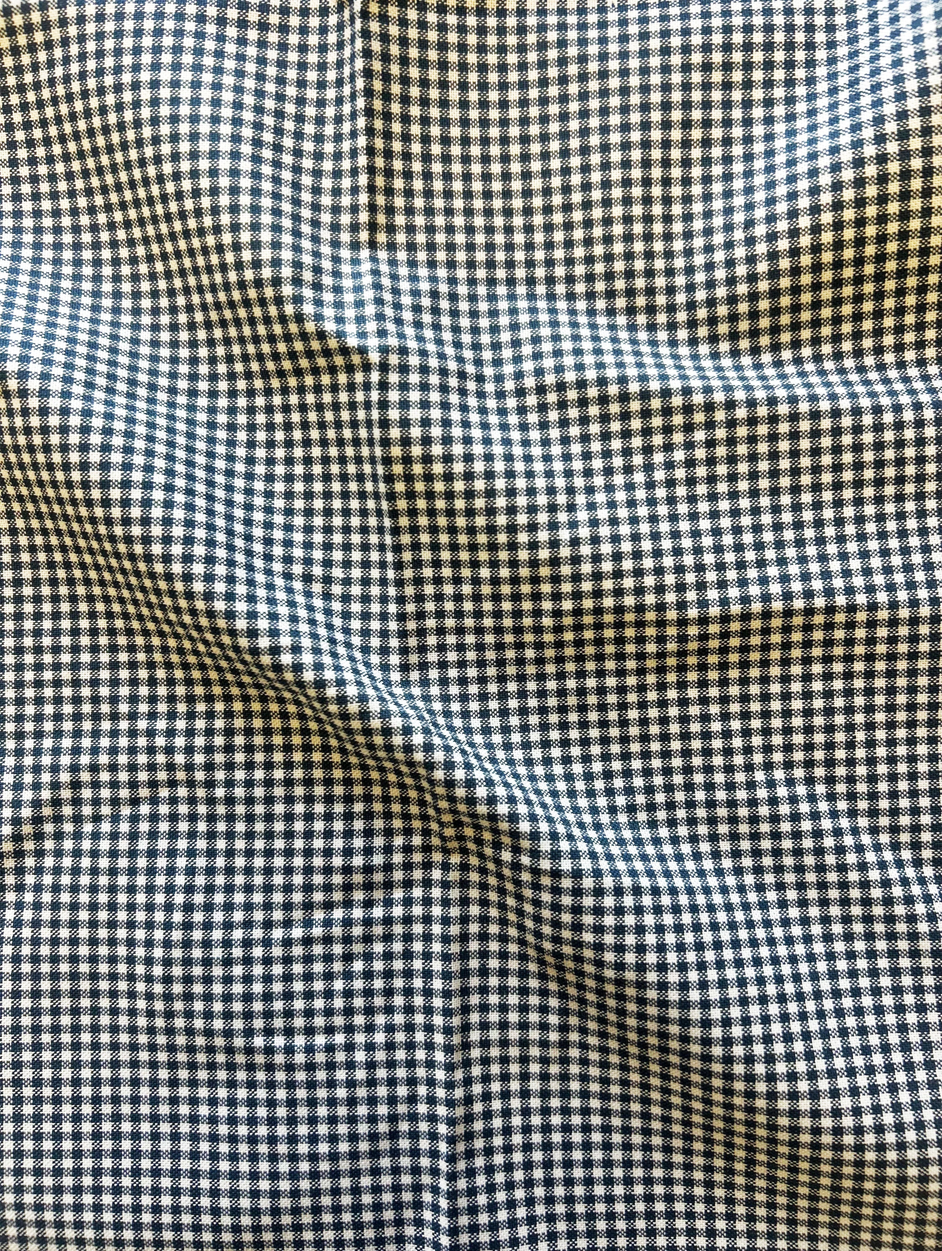 Navy Blue Cotton Checks Yarn Dyed Fabric 57"