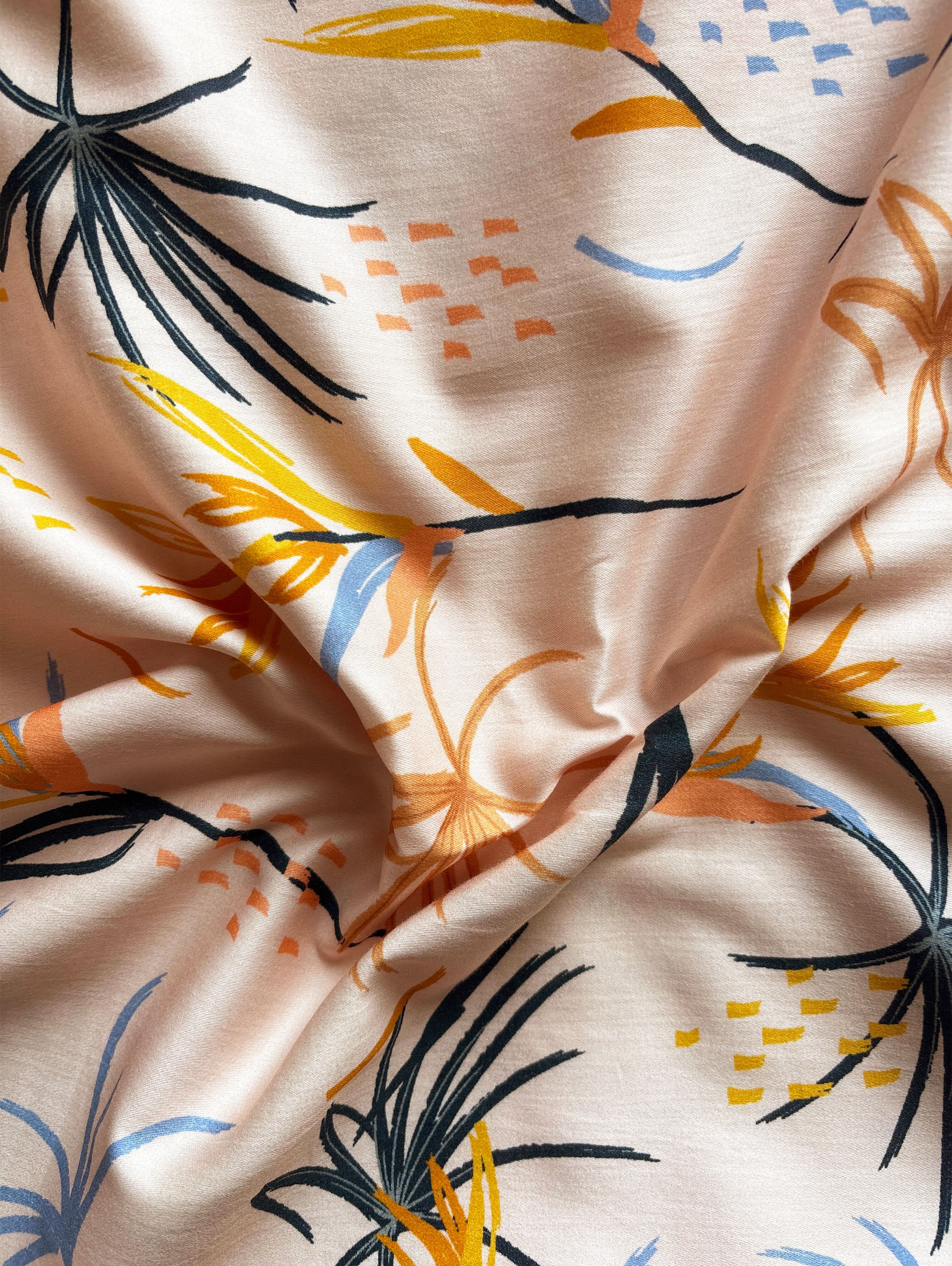 Salmon Digital Print 60's (165 x 104) Cotton Satin Fabric 58"