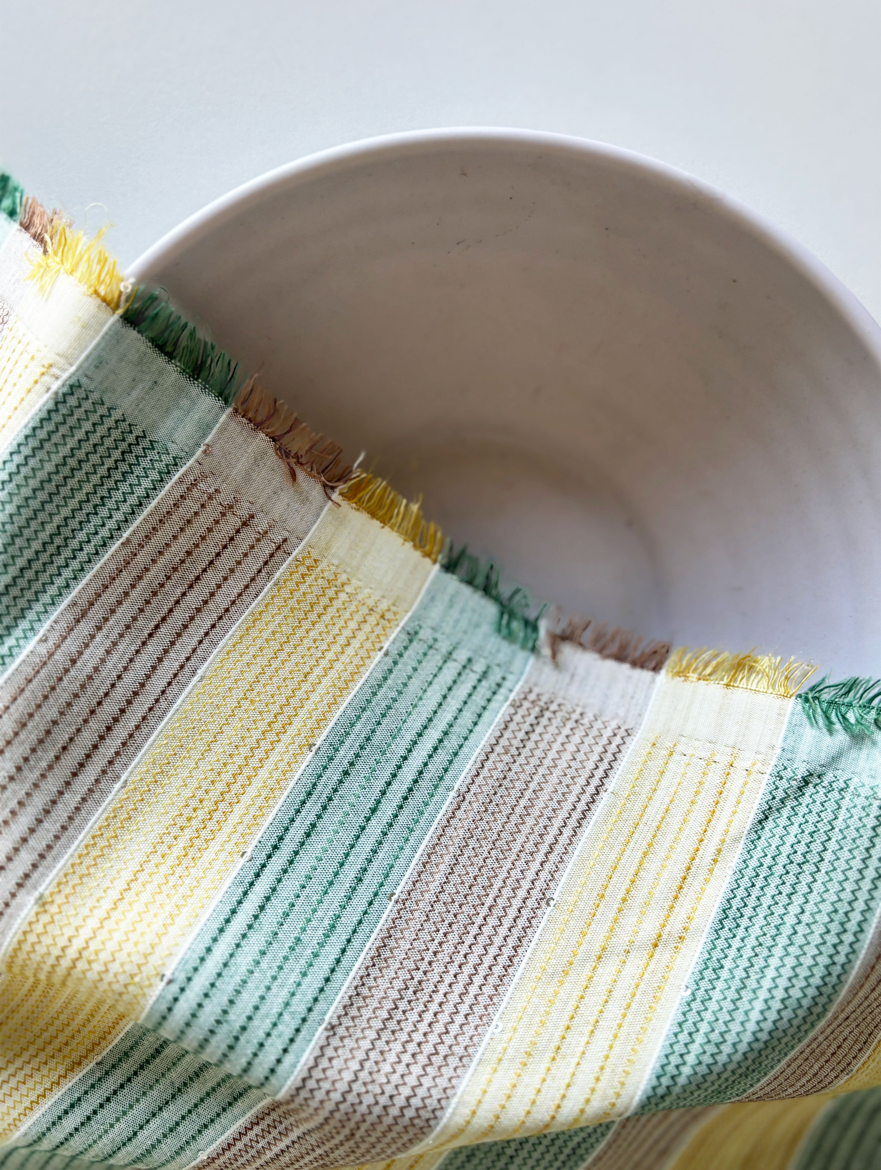 Green Loom Textured Blended Viscose Sequins Yarn Dyed Fabric 60"