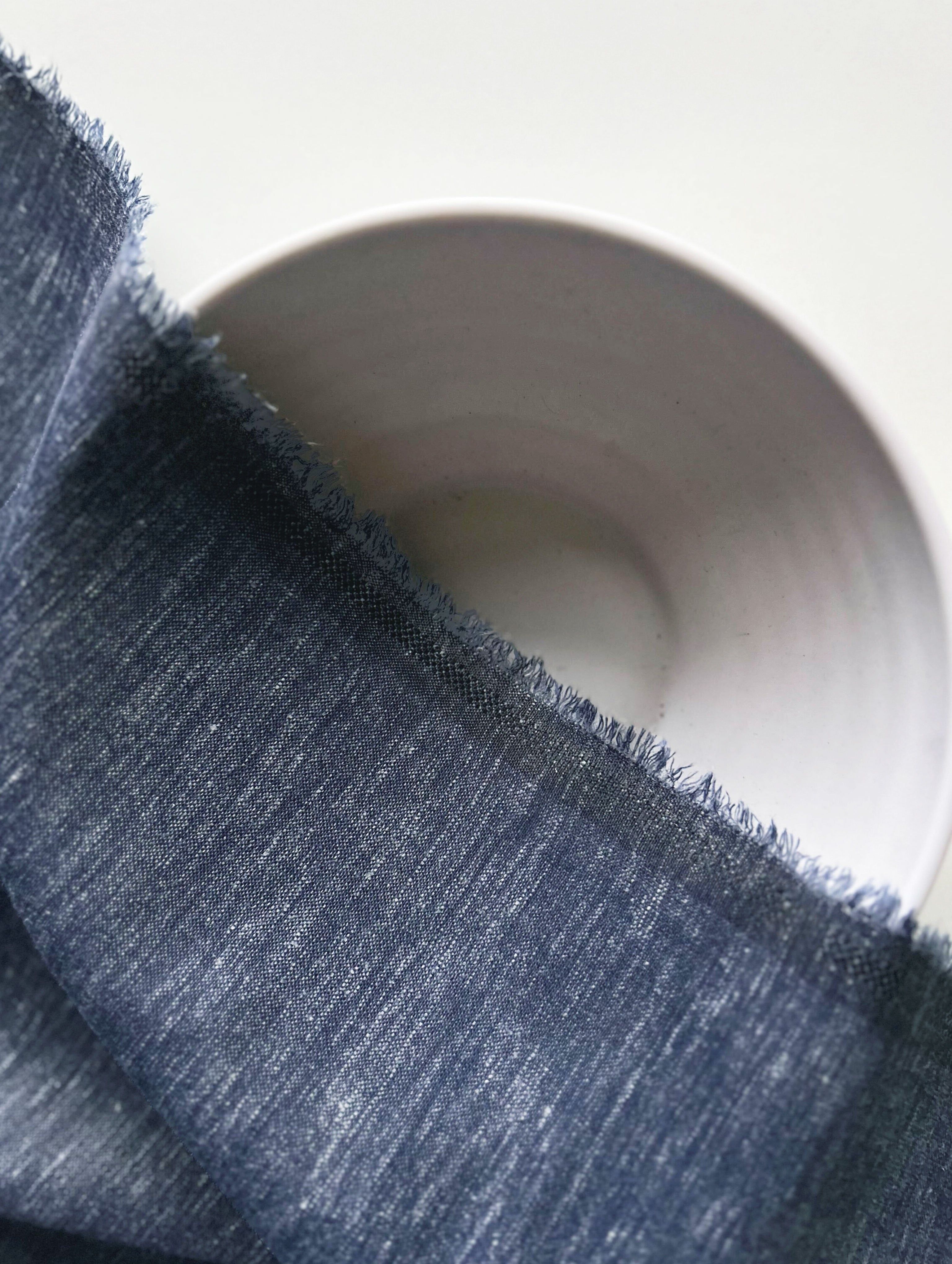 Blue Blended Cotton Slub Yarn Dyed Denim Fabric 58"