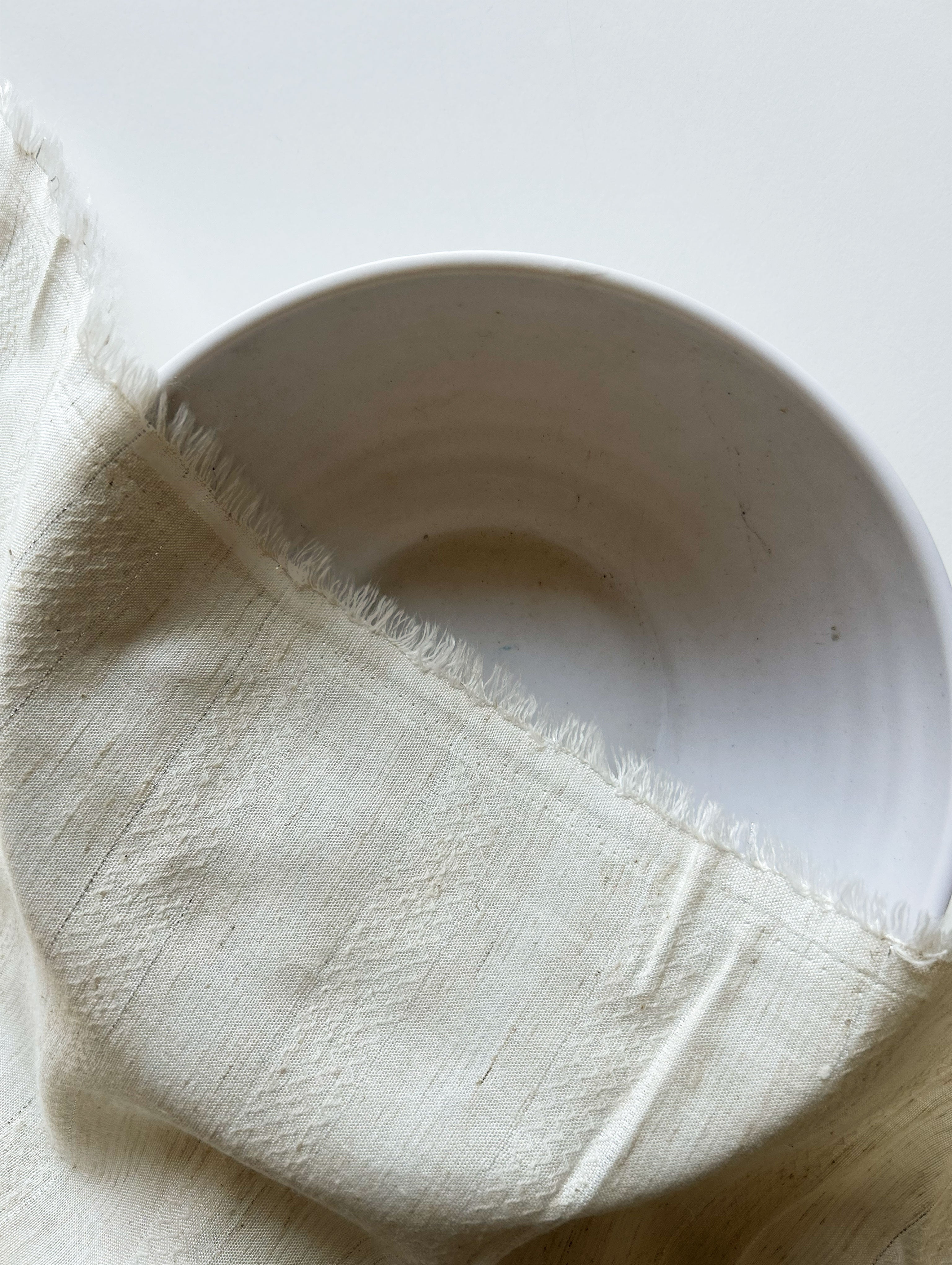 Off-White Loom Textured Blended Viscose Dobby Lurex Yarn Dyed Fabric 57"