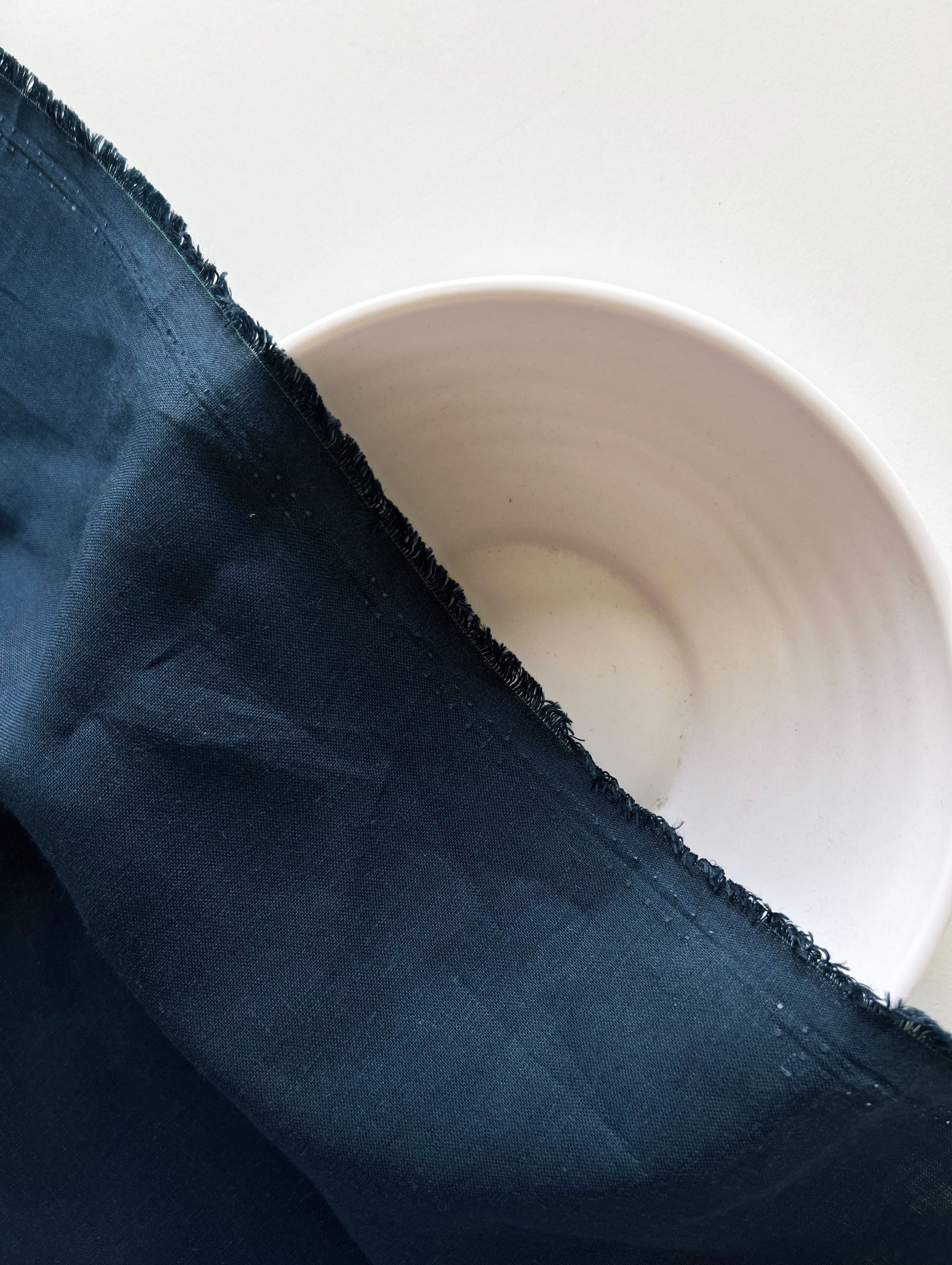 Navy Blue 85% Tencel 15% Linen Mill Dyed Fabric 60"