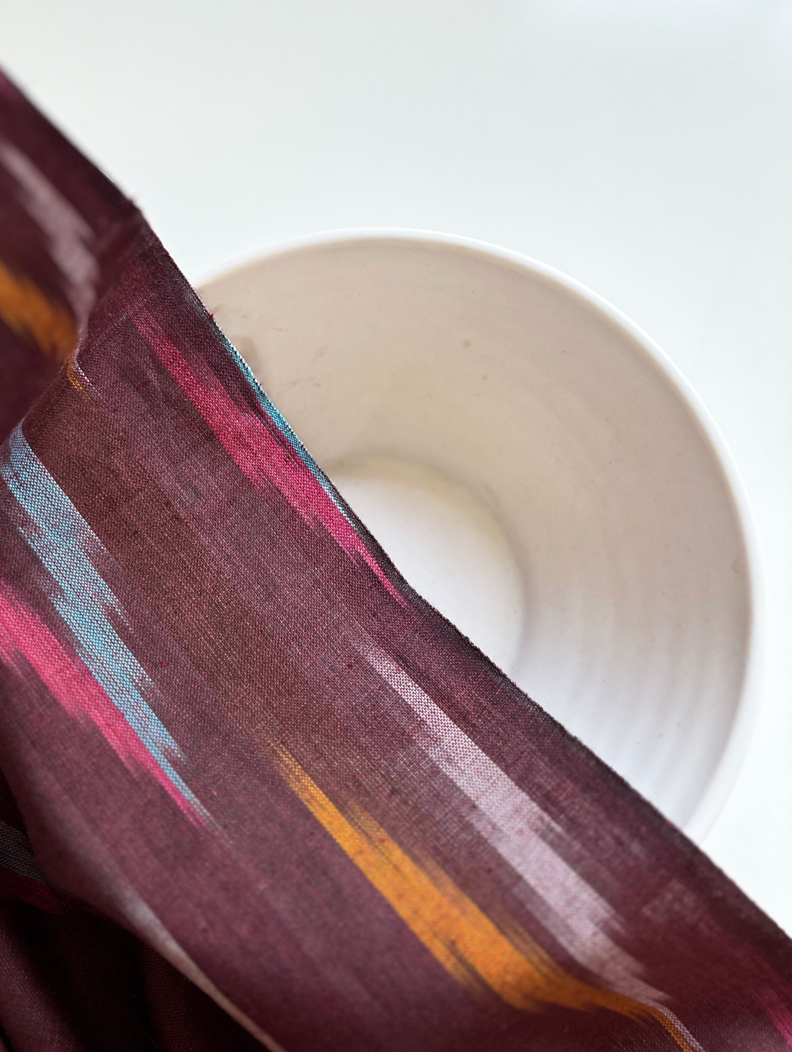 Maroon Ikat Cotton Fabric