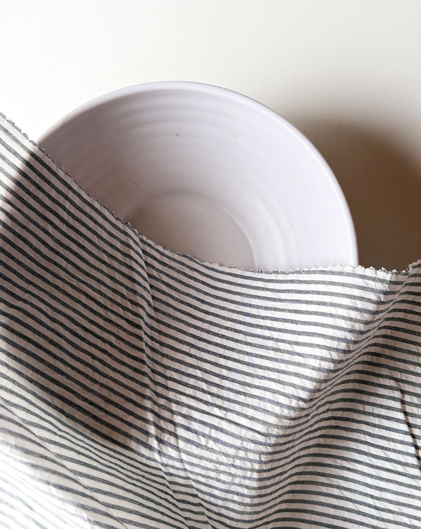 Black Stripe Yarn Dyed Seersucker Fabric 56"