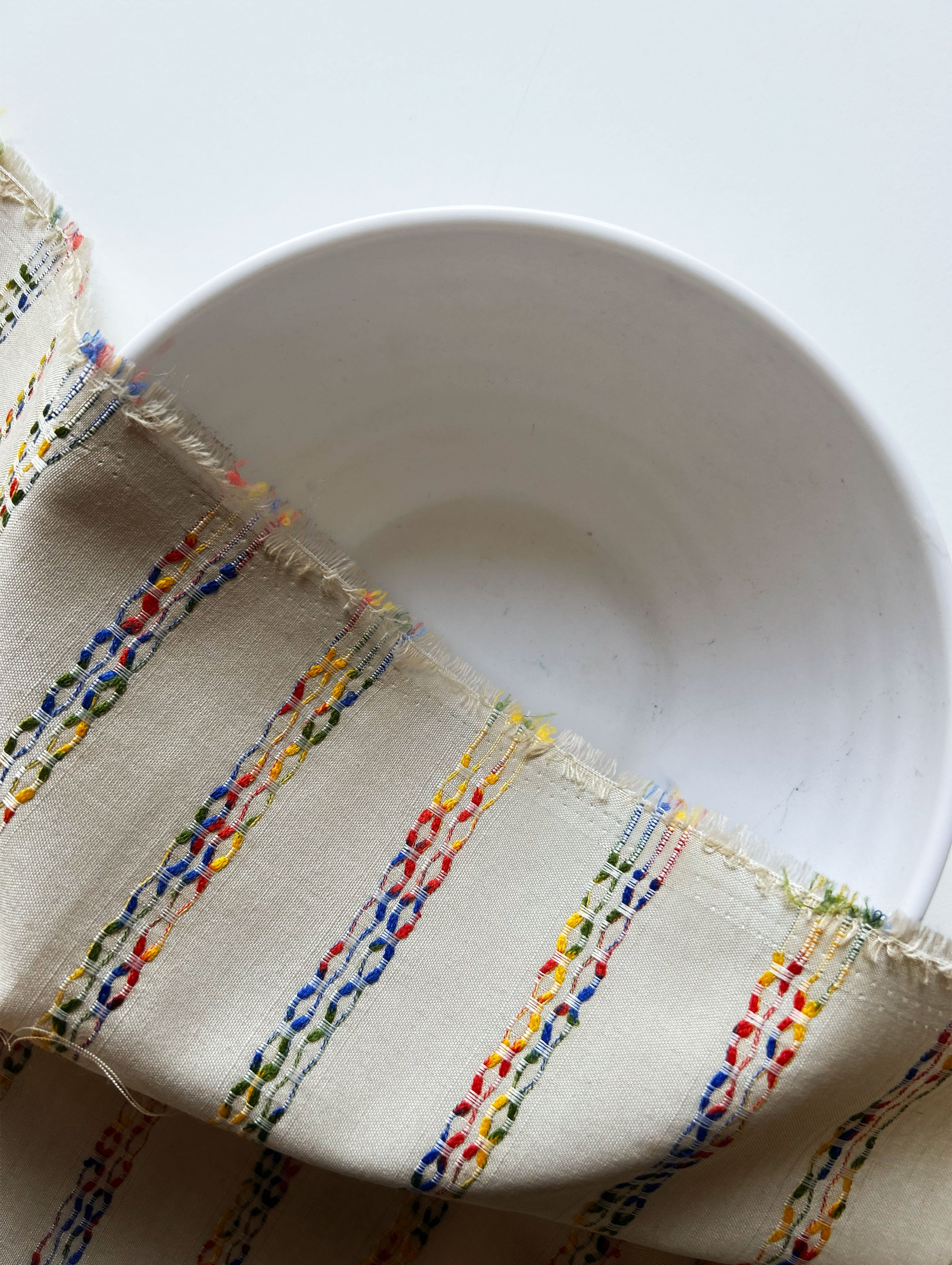 Off-White Loom Textured Blended Viscose Dobby Yarn Dyed Fabric 57"