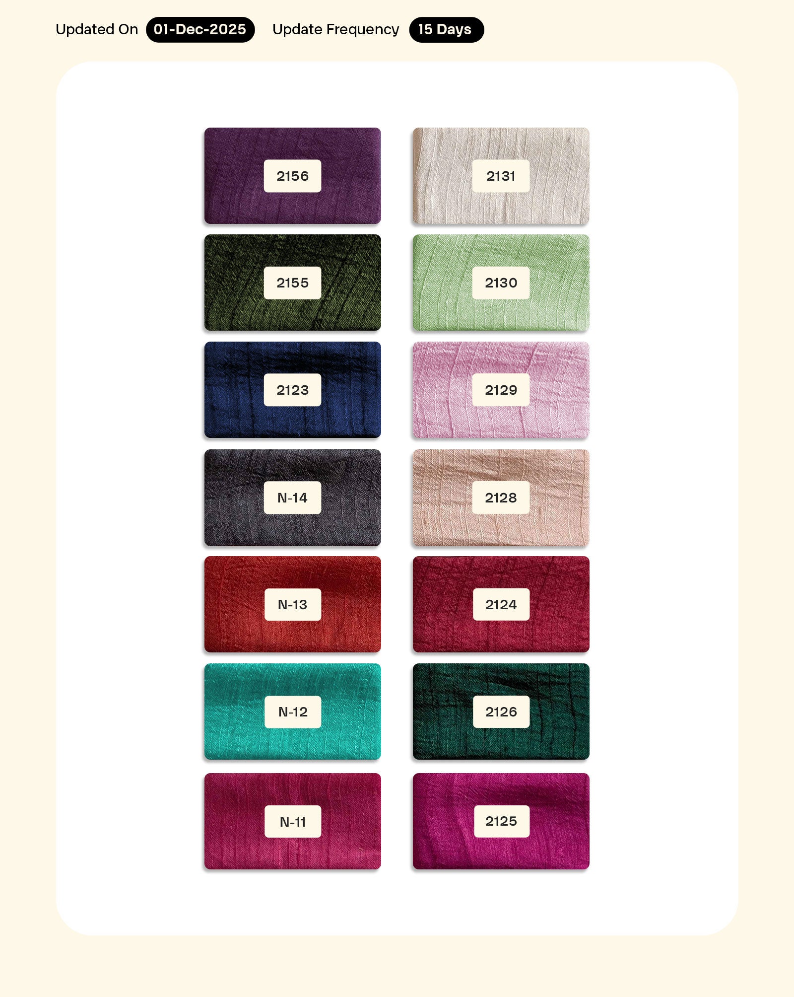 Poly Slub Satin Fabric - 11.5 kg