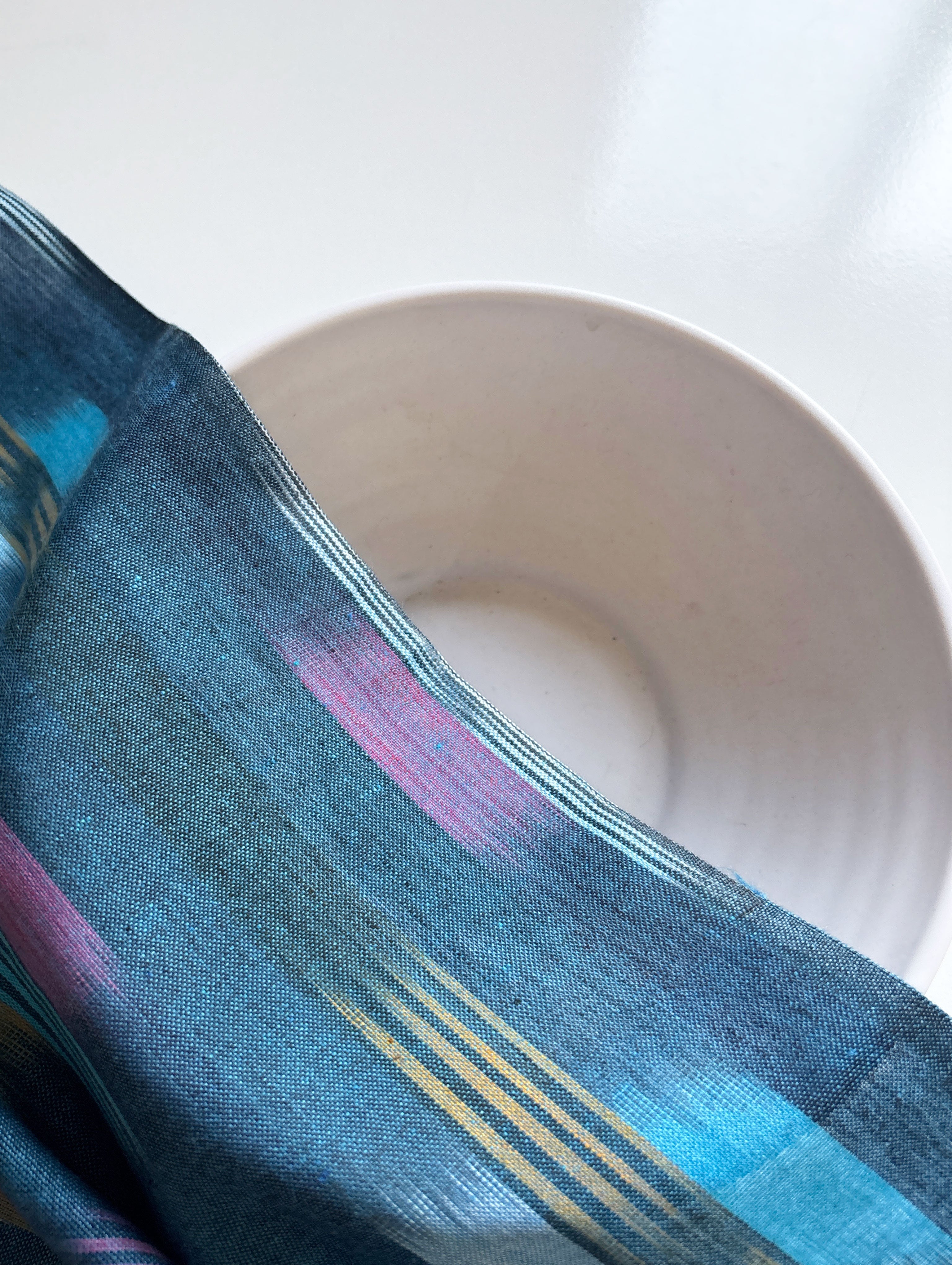 Turquoise Ikat Cotton Fabric