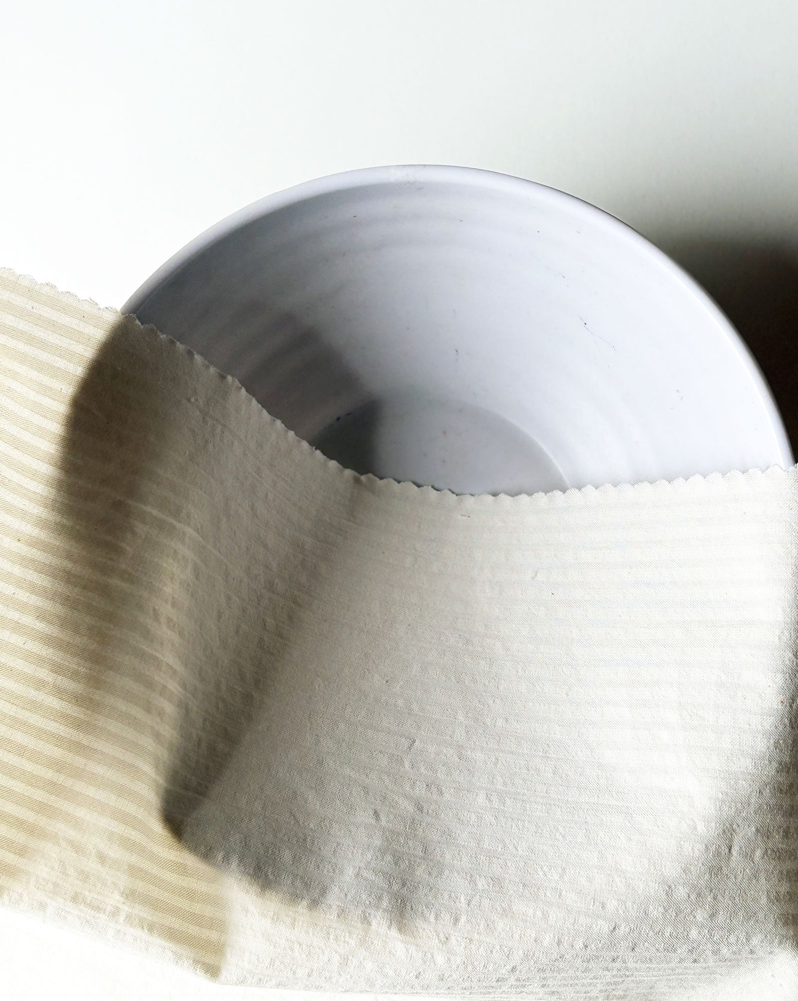 Off White Stripe Yarn Dyed Seersucker Fabric 56"