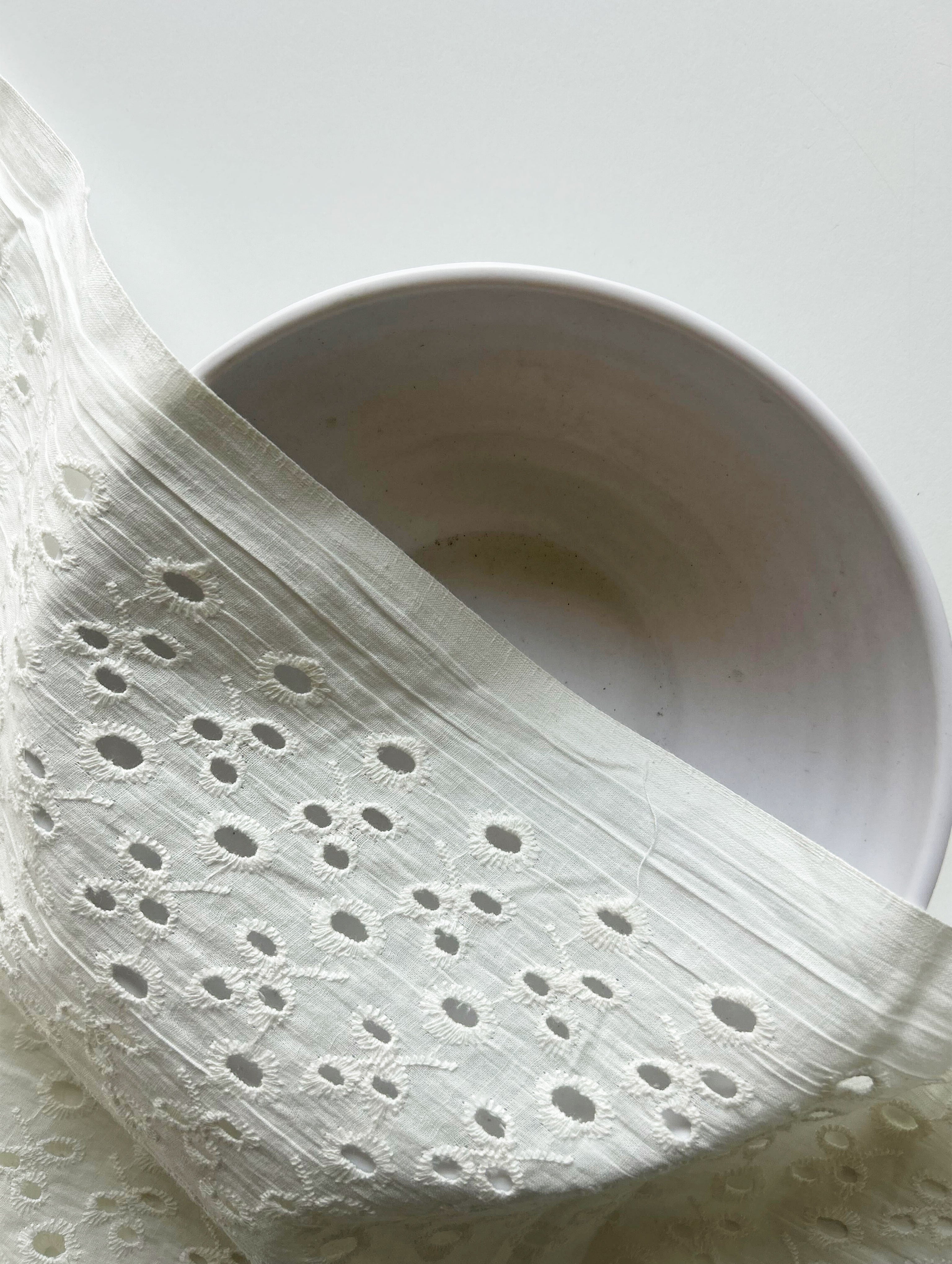 Schiffli Embroidered Cotton Fabric 40"