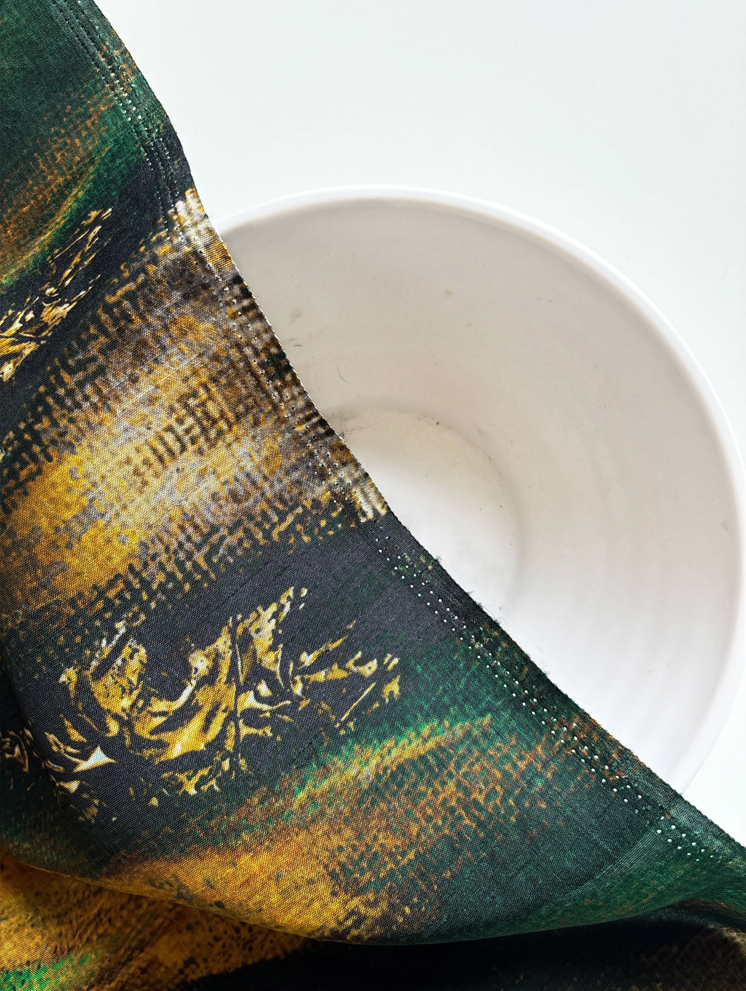 Digital Print 110 Gram Bemberg Raw Silk Fabric