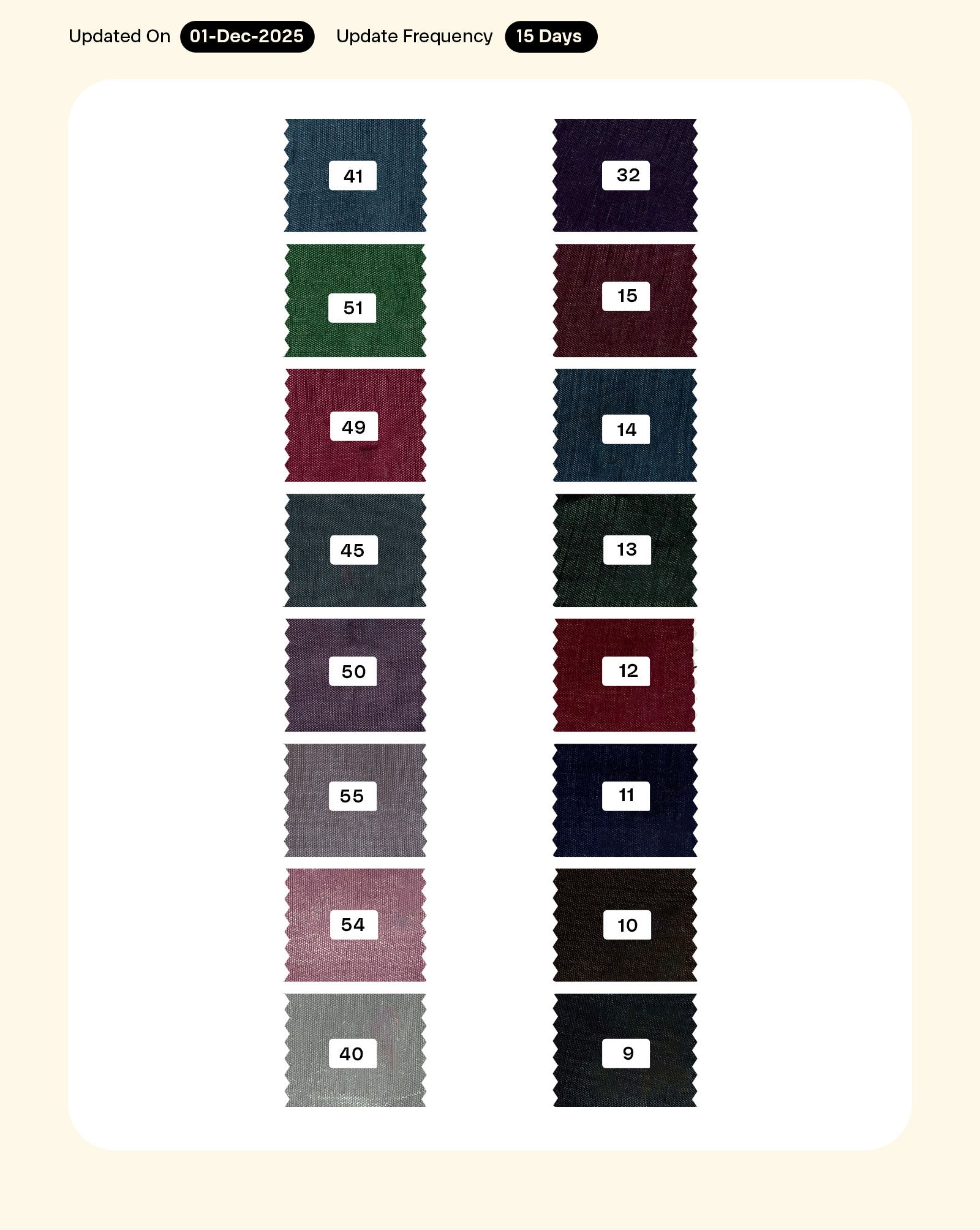 Poly Silk Mill Dyed Fabric - 10 kg