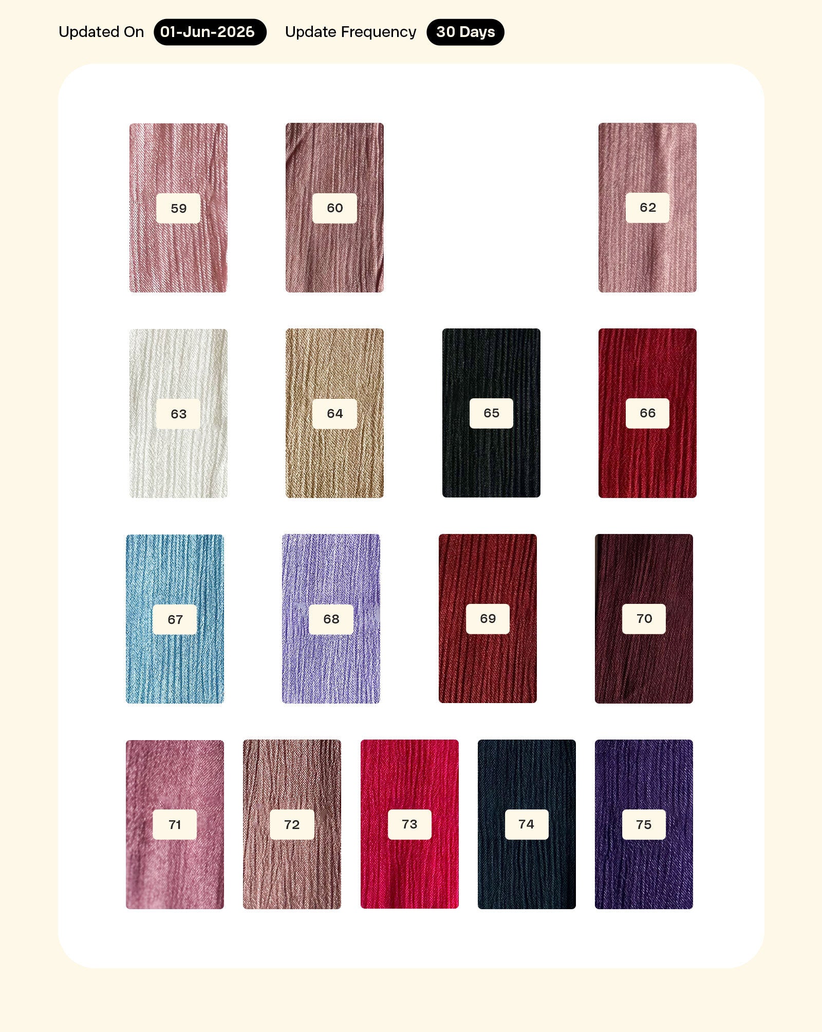 Viscose Chinnon Chiffon Mill Dyed Fabric 42" - 6 kg