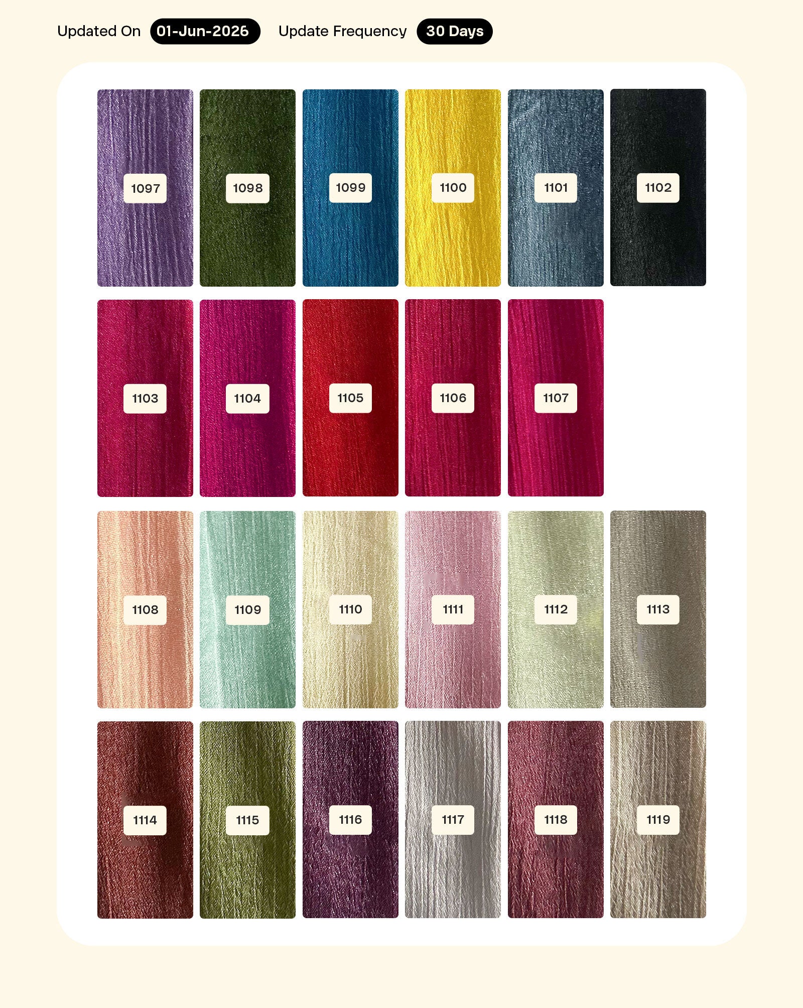 Poly Chinnon Mill Dyed Fabric 44"