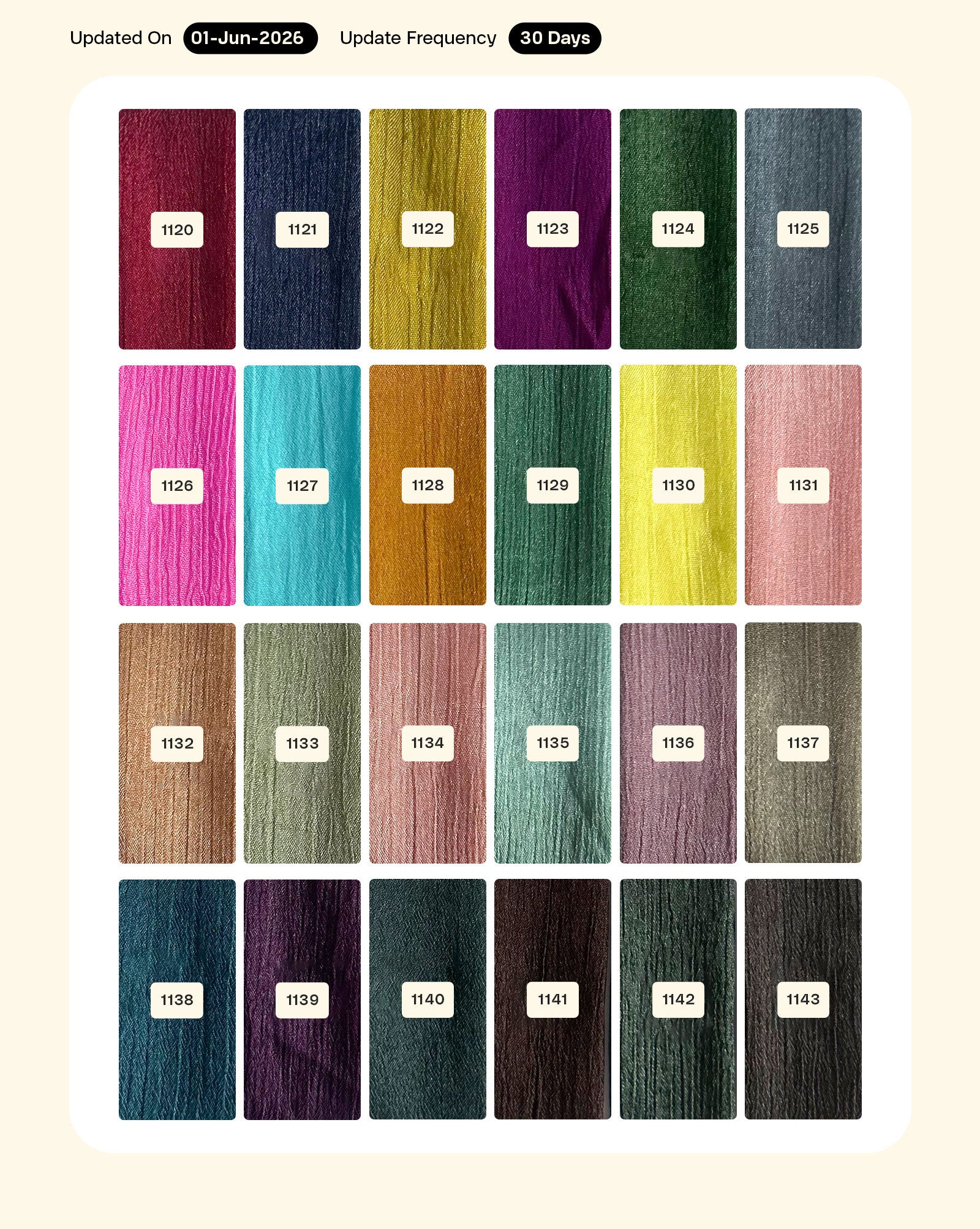 Poly Chinnon Mill Dyed Fabric 44"