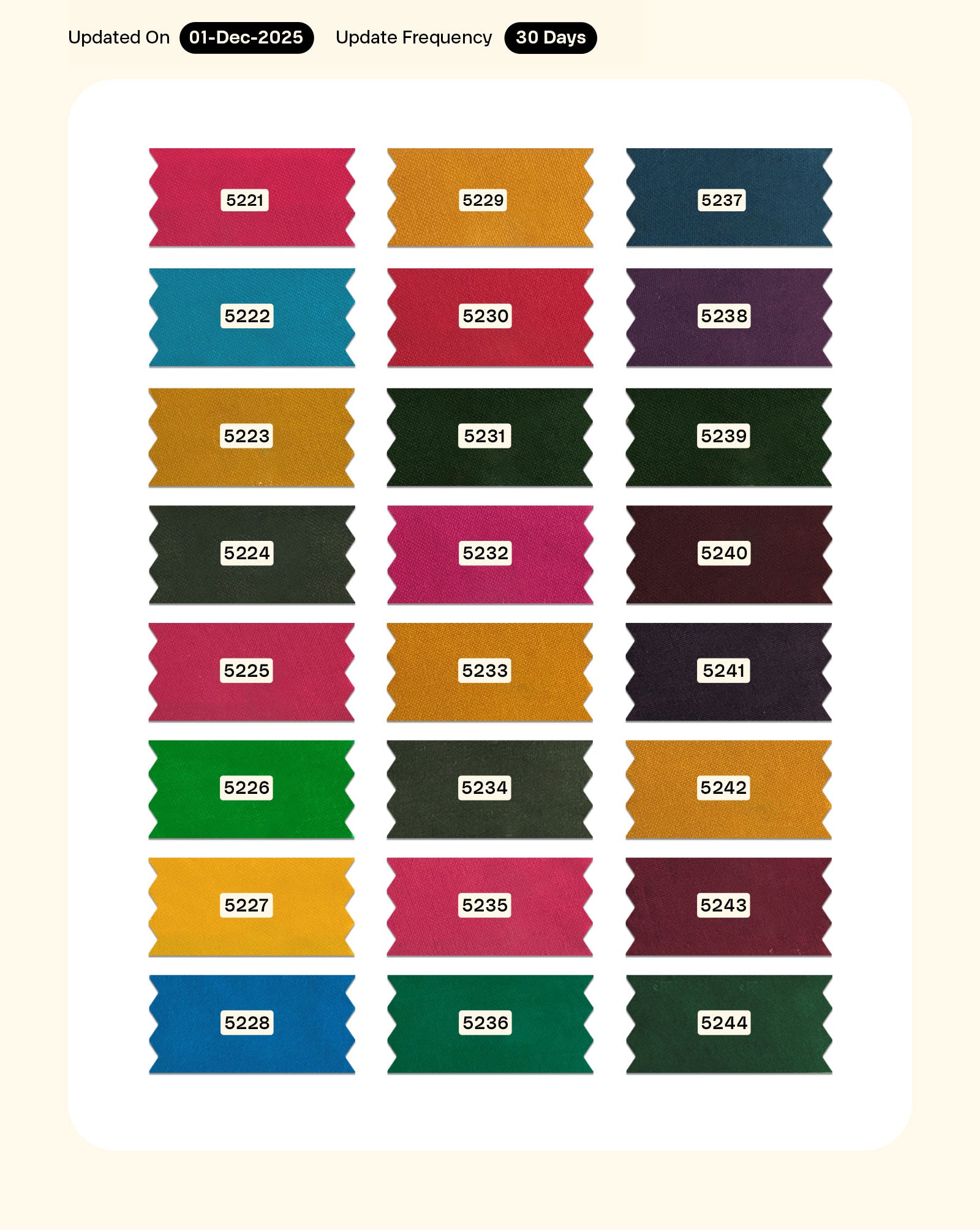 Cotton Jam Satin Mill Dyed Fabric 42" - 10 kg