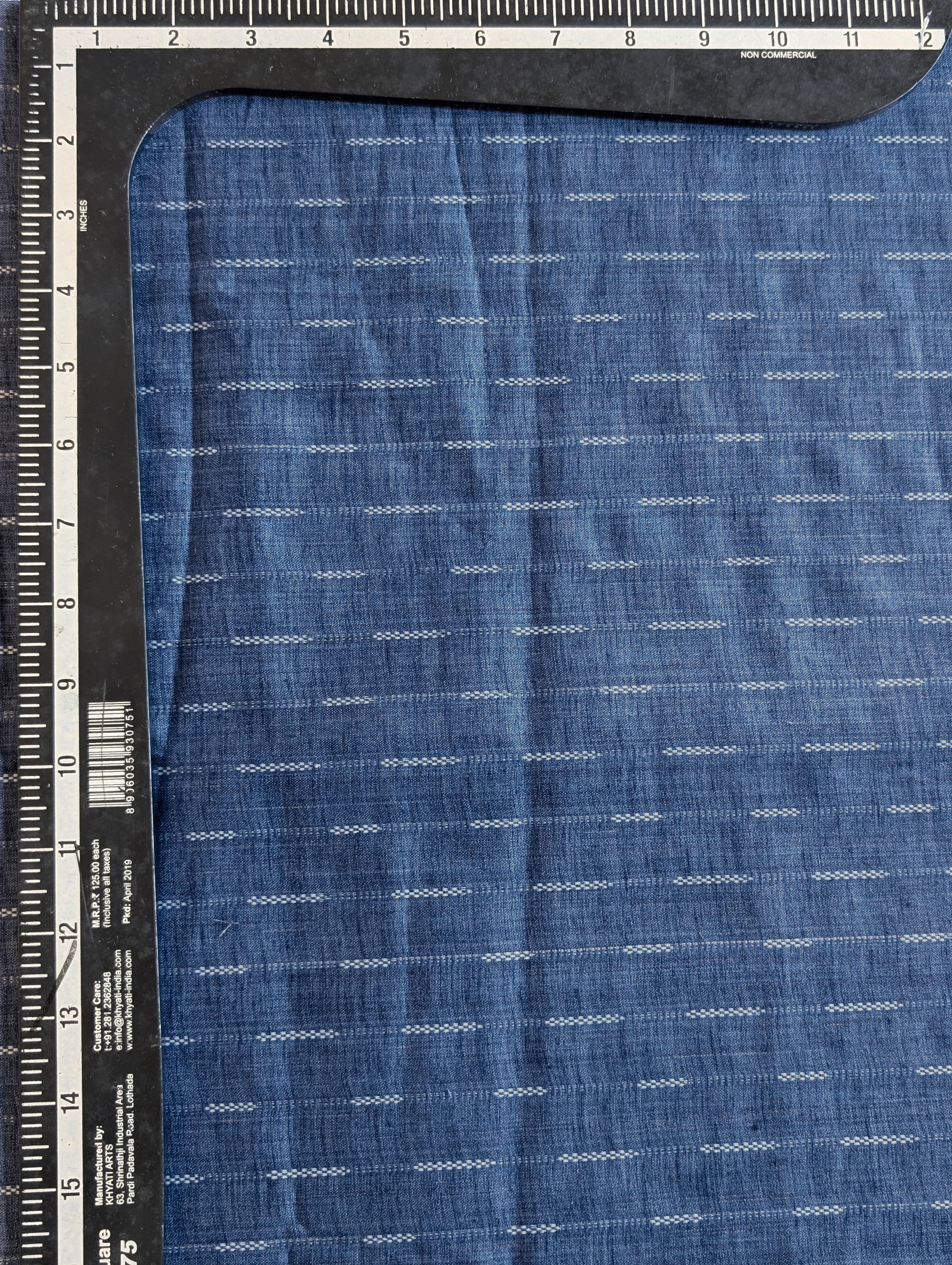 Blue Stripes Blended Cotton Jacquard Yarn Dyed Fabric Online