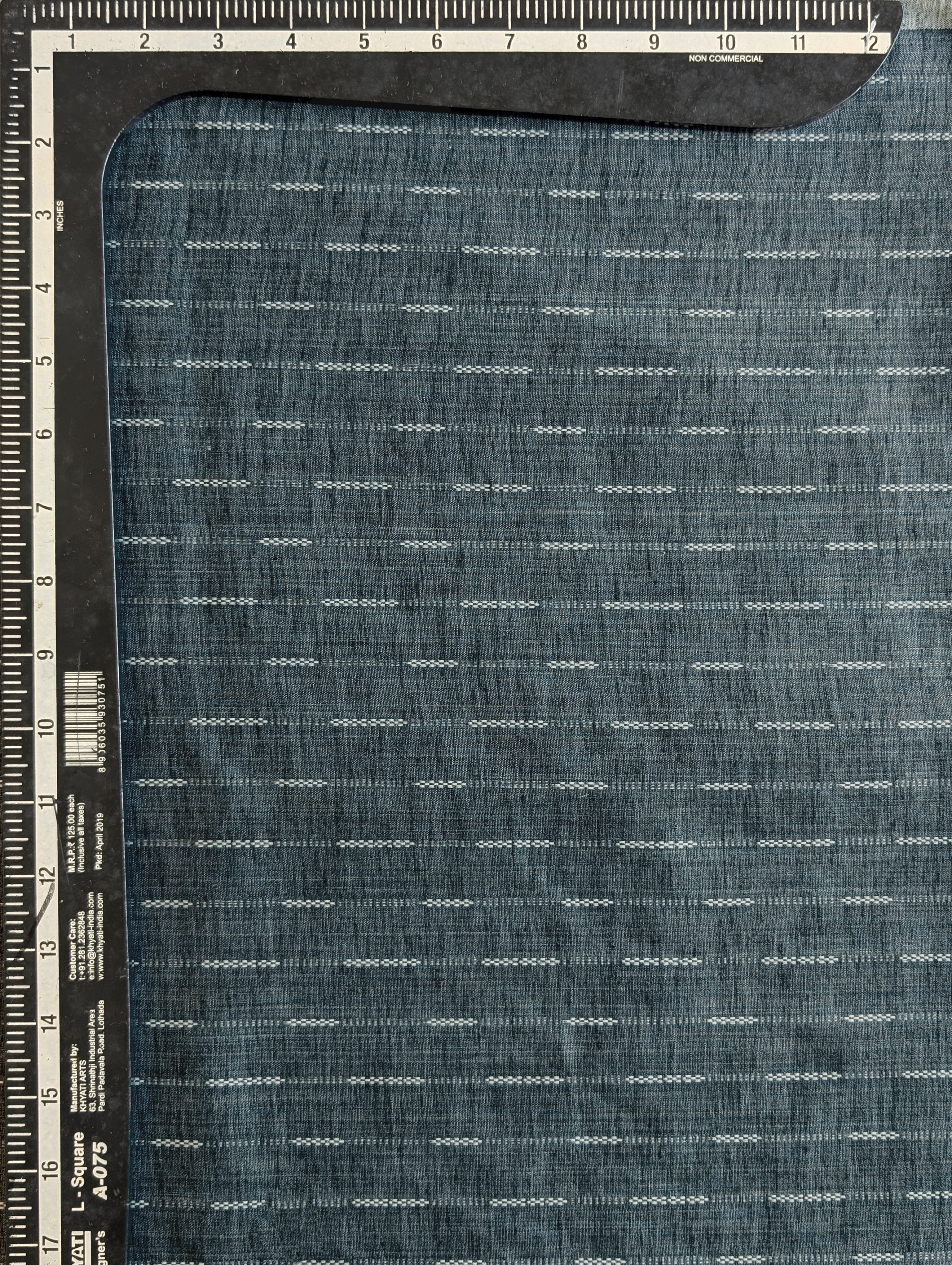 Buy Grey Stripes Blended Cotton Jacquard Yarn Dyed Fabric