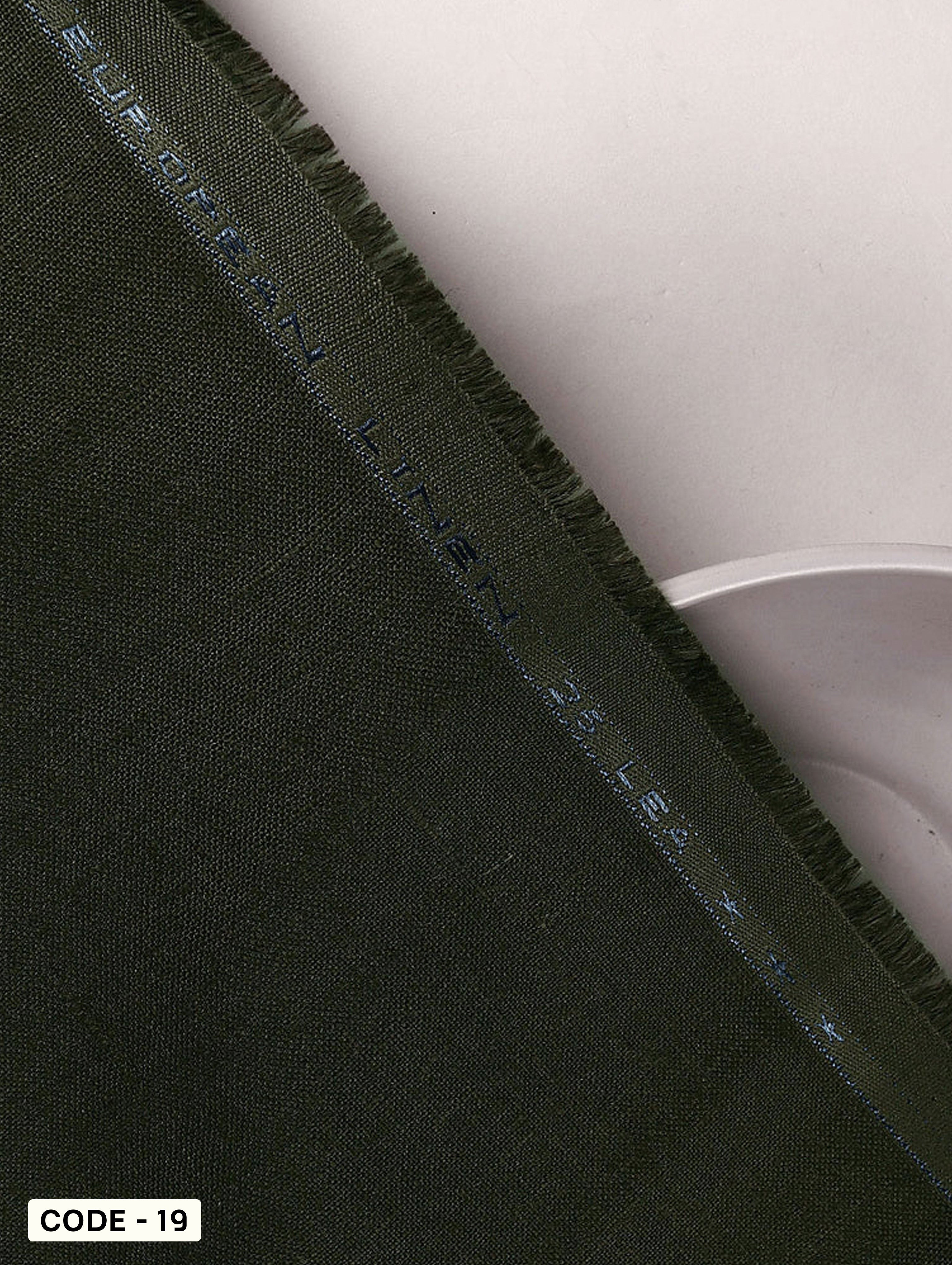 Green Dyed 25 Lea Pure Linen Mill Dyed Fabric 58"