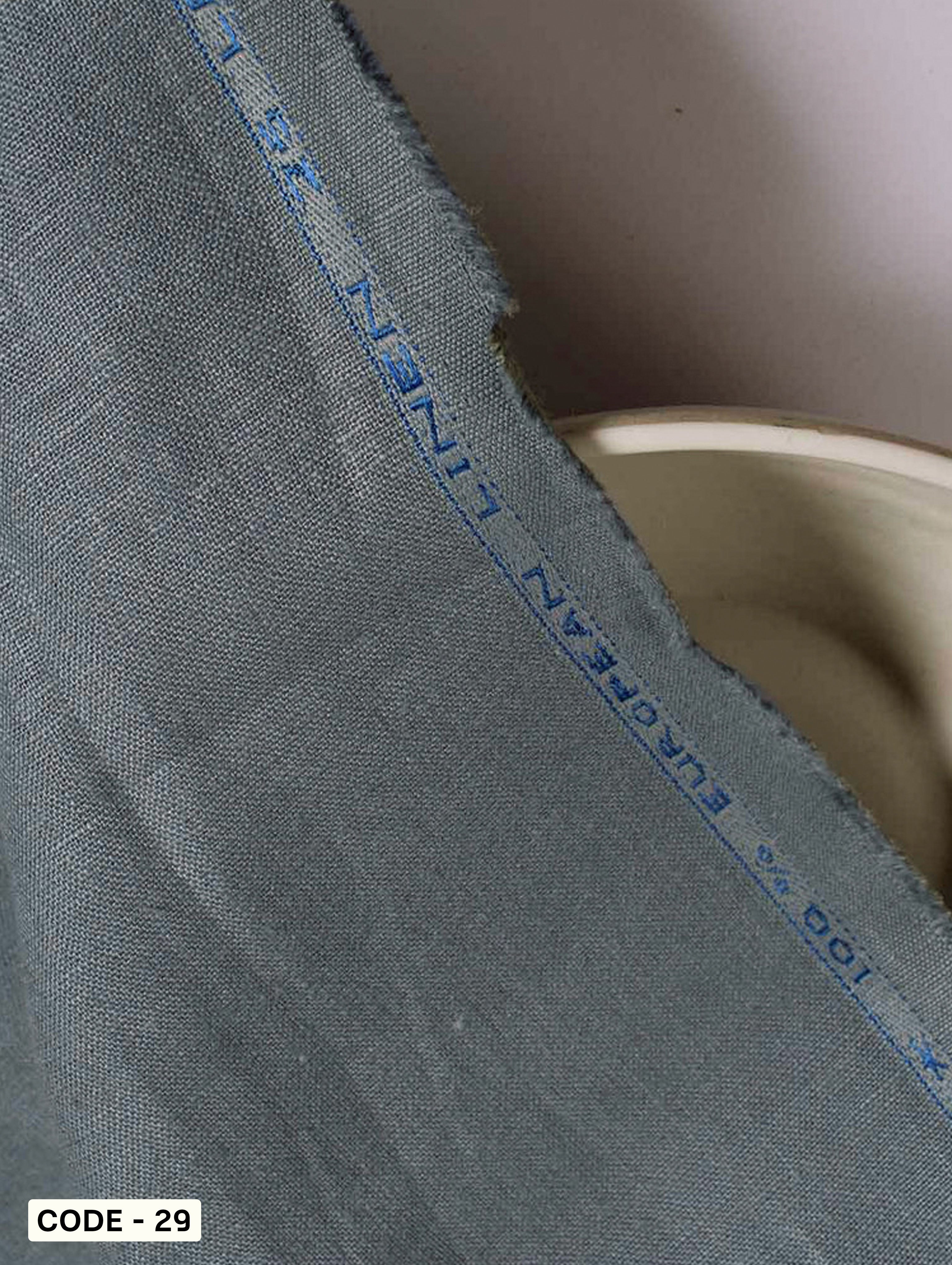 25 Lea Pure Linen Mill Dyed Fabric 58"